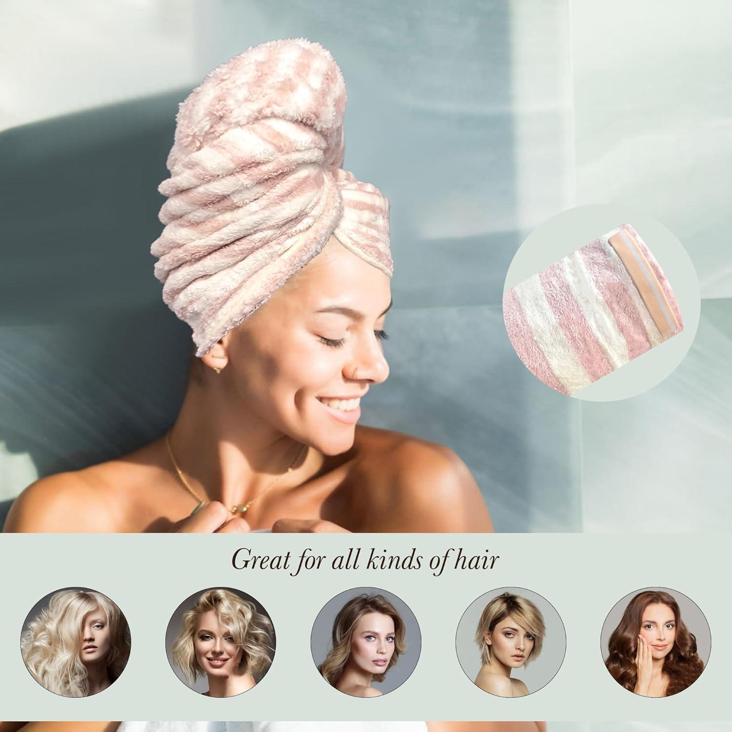 Toalla de Microfibra Bsofter para Cabello Rizado - 2 Paquetes