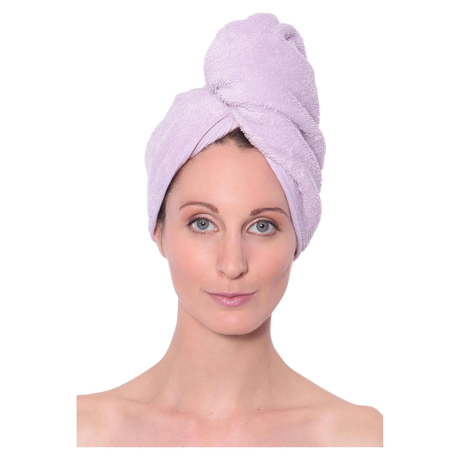 Toalla de cabello TexereSilk Niebla Lavanda - Secado rápido 63.5x30.5cm