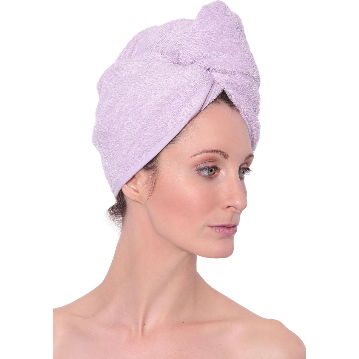 Toalla de cabello TexereSilk Niebla Lavanda - Secado rápido 63.5x30.5cm