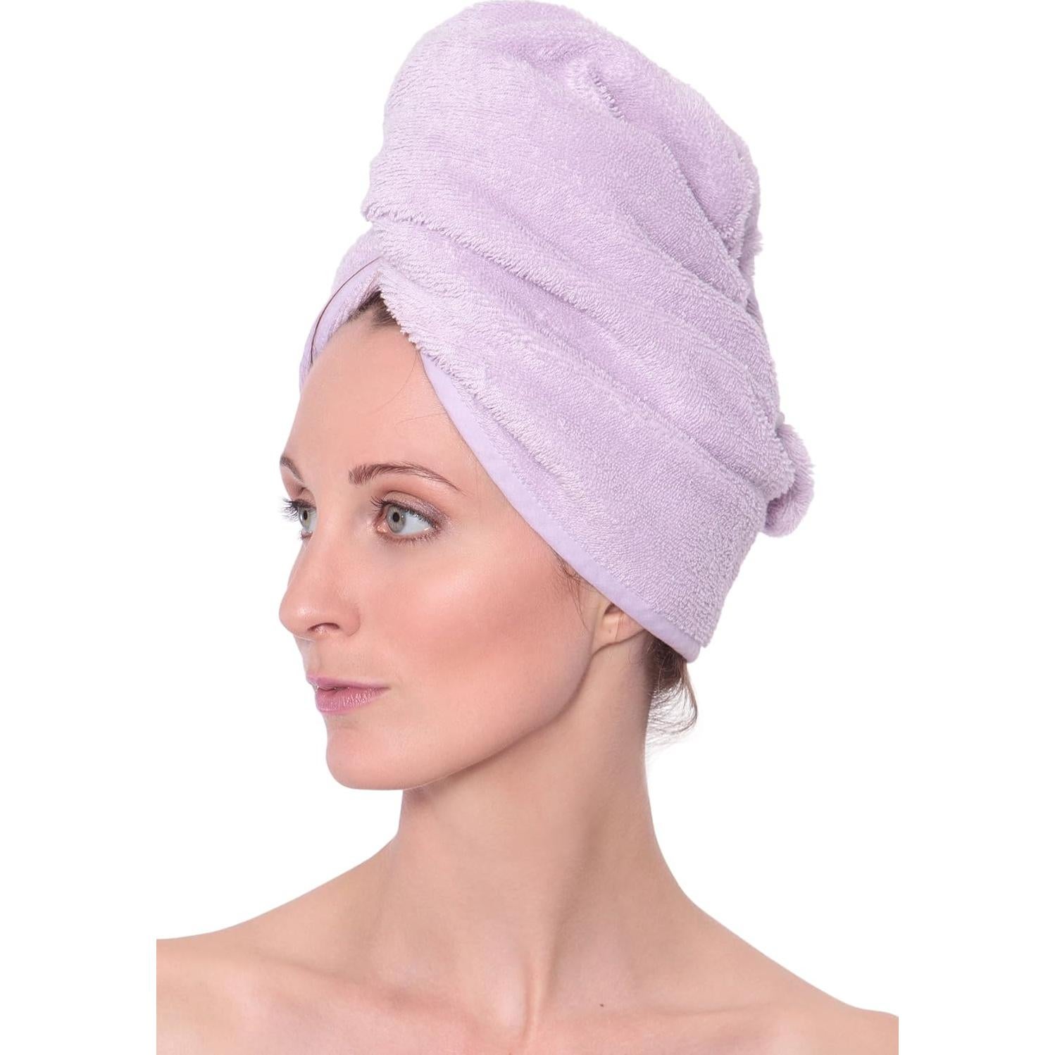 Toalla de cabello TexereSilk Niebla Lavanda - Secado rápido 63.5x30.5cm