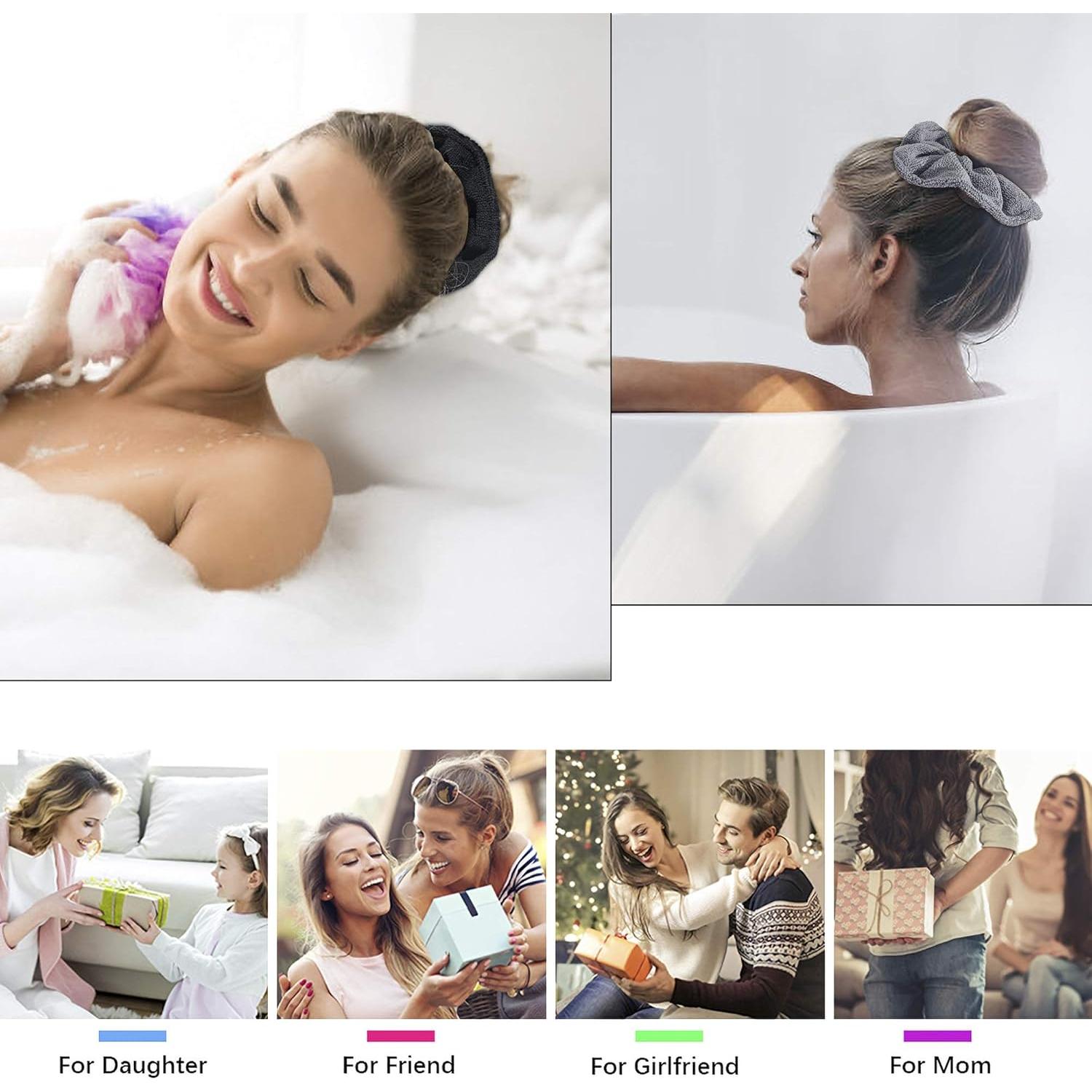 Toalla de Secado de Cabello Microfibra Ivyu 4 Piezas Antifrizz