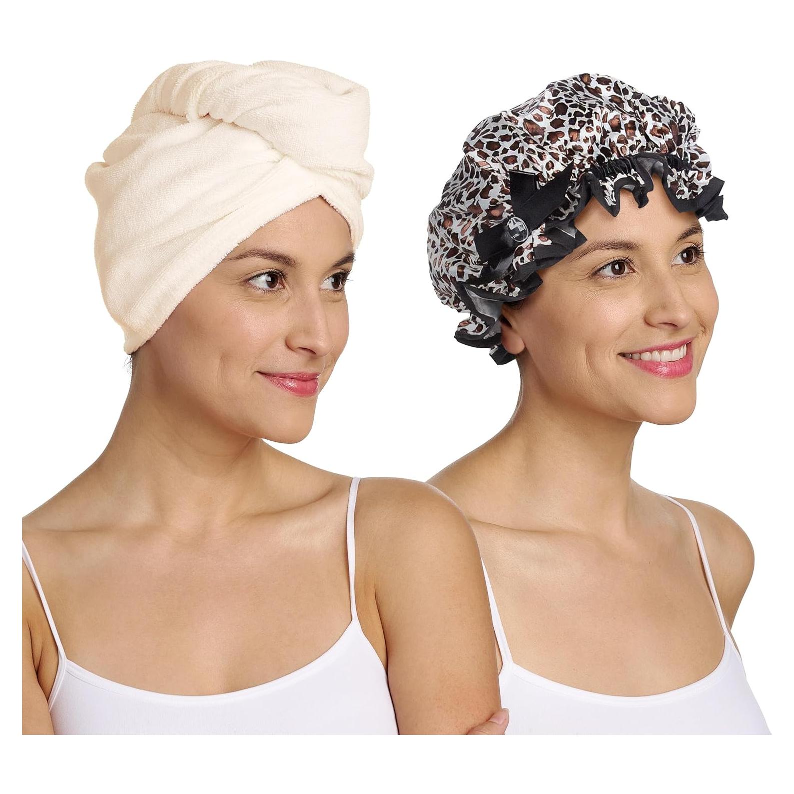 Toalla de Microfibra Turbie Twist y Gorro de Ducha Stylin'