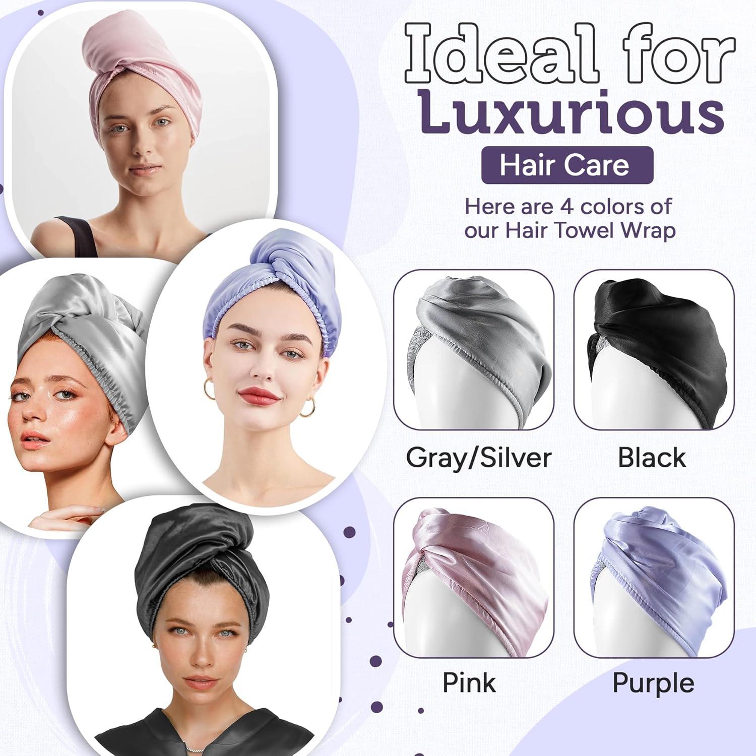 Conjunto de Toallas de Pelo NFliving Microfibra Satén Negro