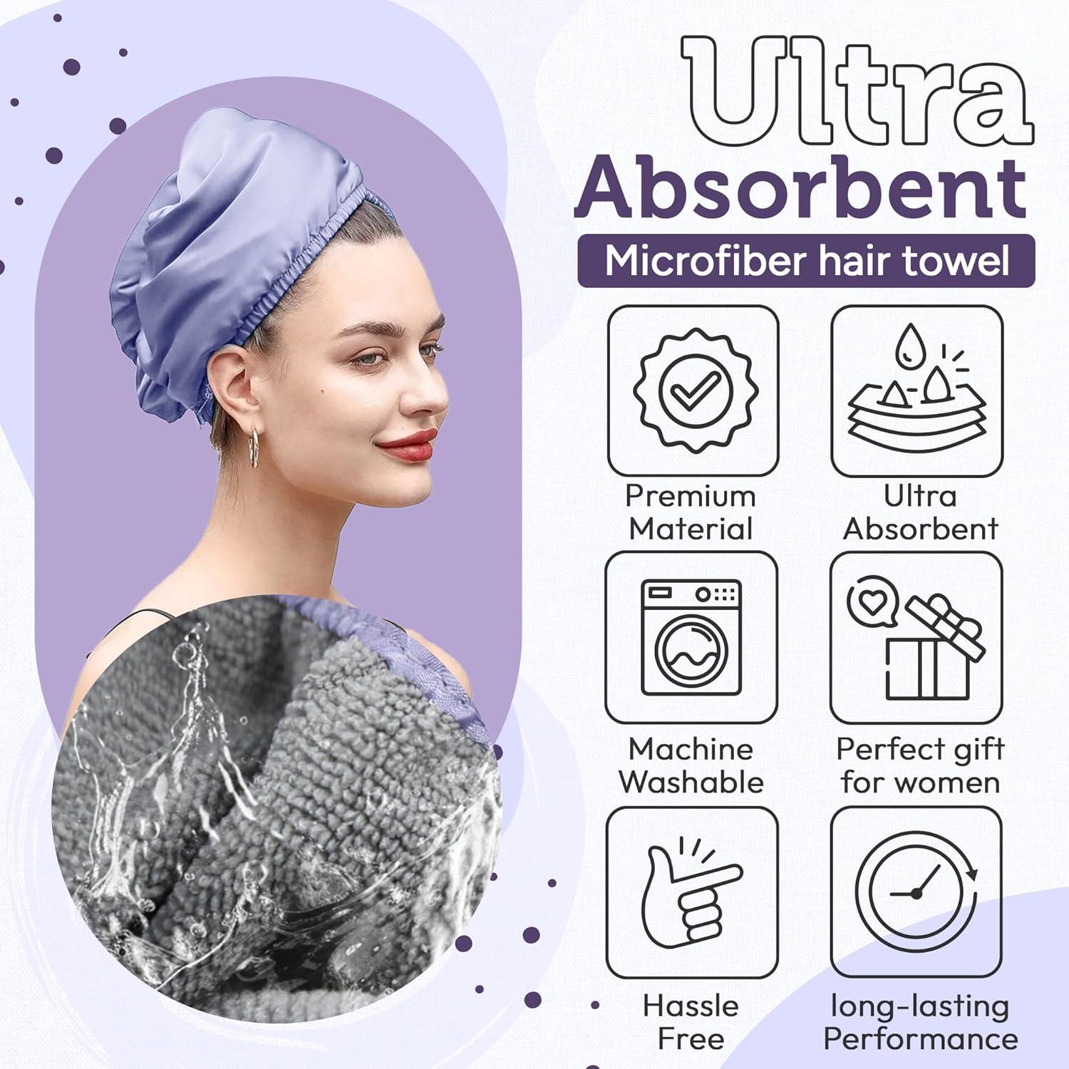 Conjunto de Toallas de Pelo NFliving Microfibra Satén Negro