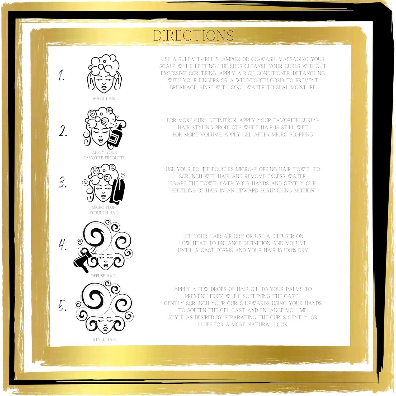 Toallas de Microfibra Boujee Boucles para Cabello Rizado - Set de 5