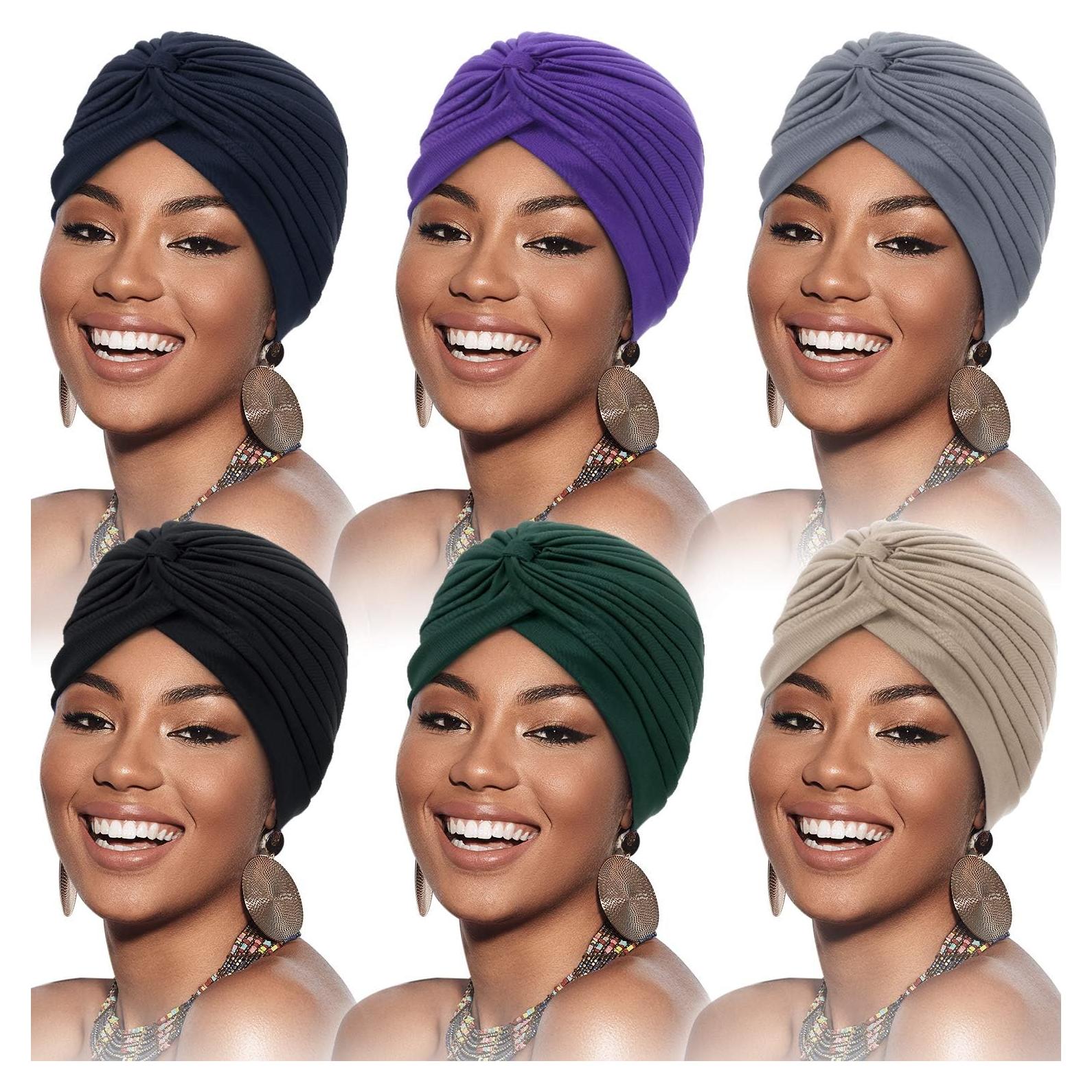 Beanie Turbantes Elásticos SATINIOR 6 Piezas Multicolor