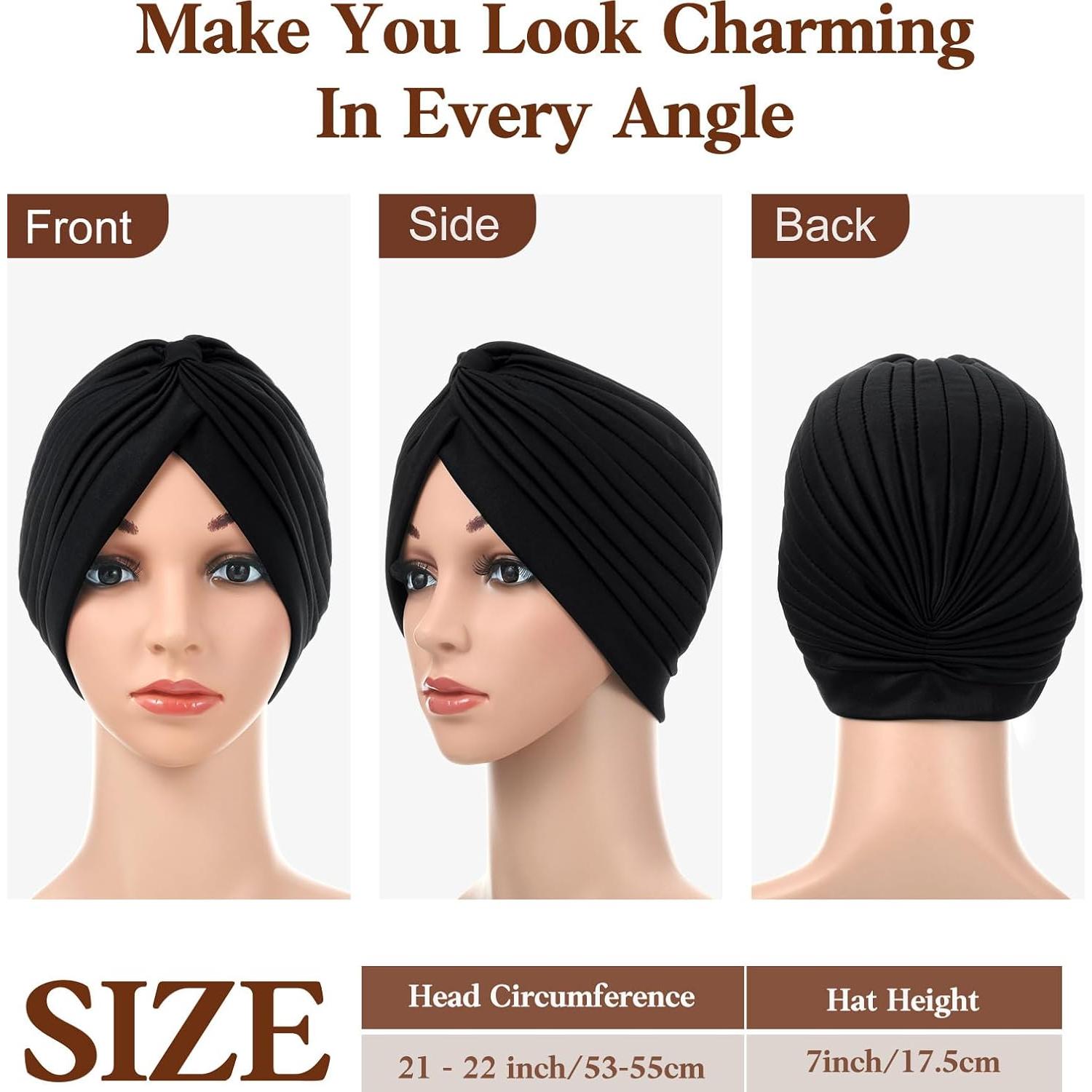 Beanie Turbantes Elásticos SATINIOR 6 Piezas Multicolor