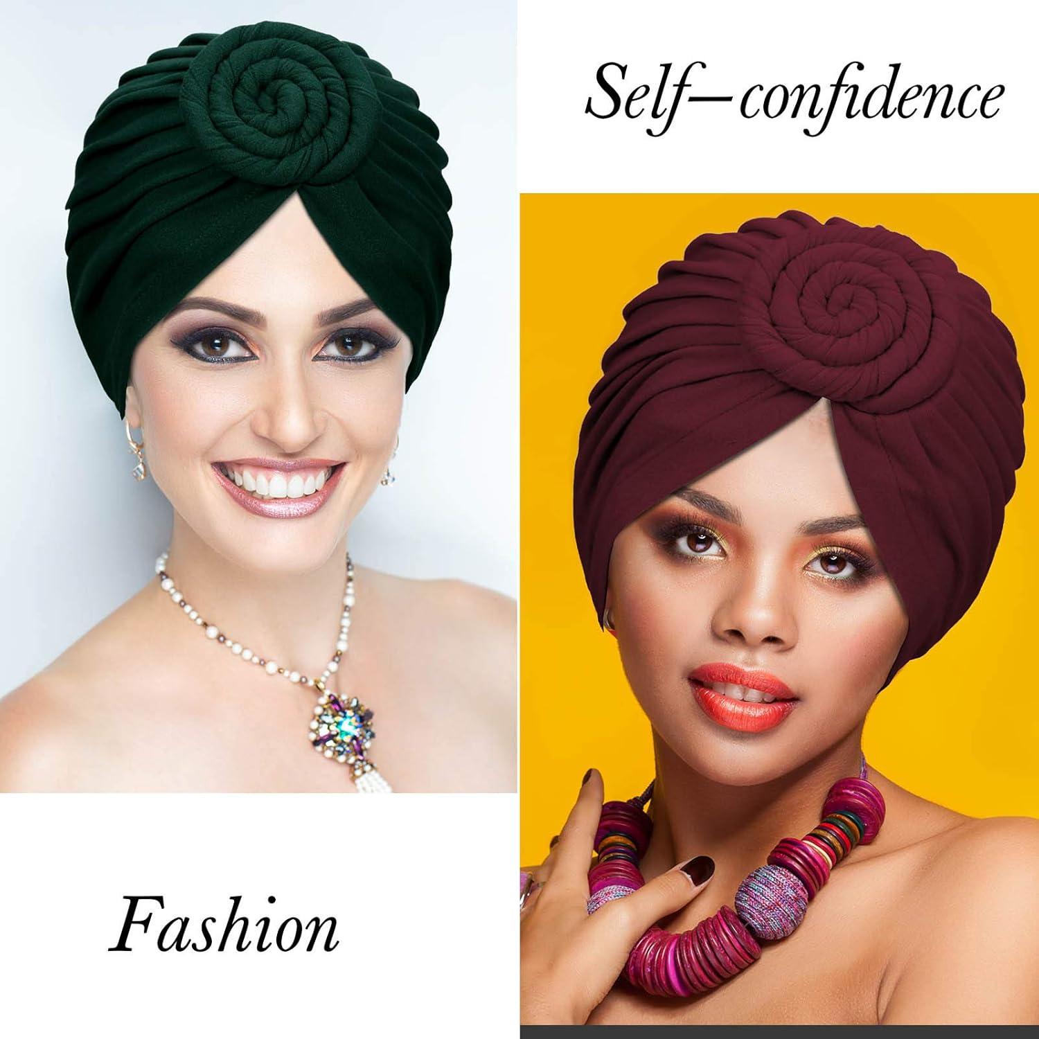 Turbantes Africanos SATINIOR 4 Piezas para Mujeres - Estilo Colorido