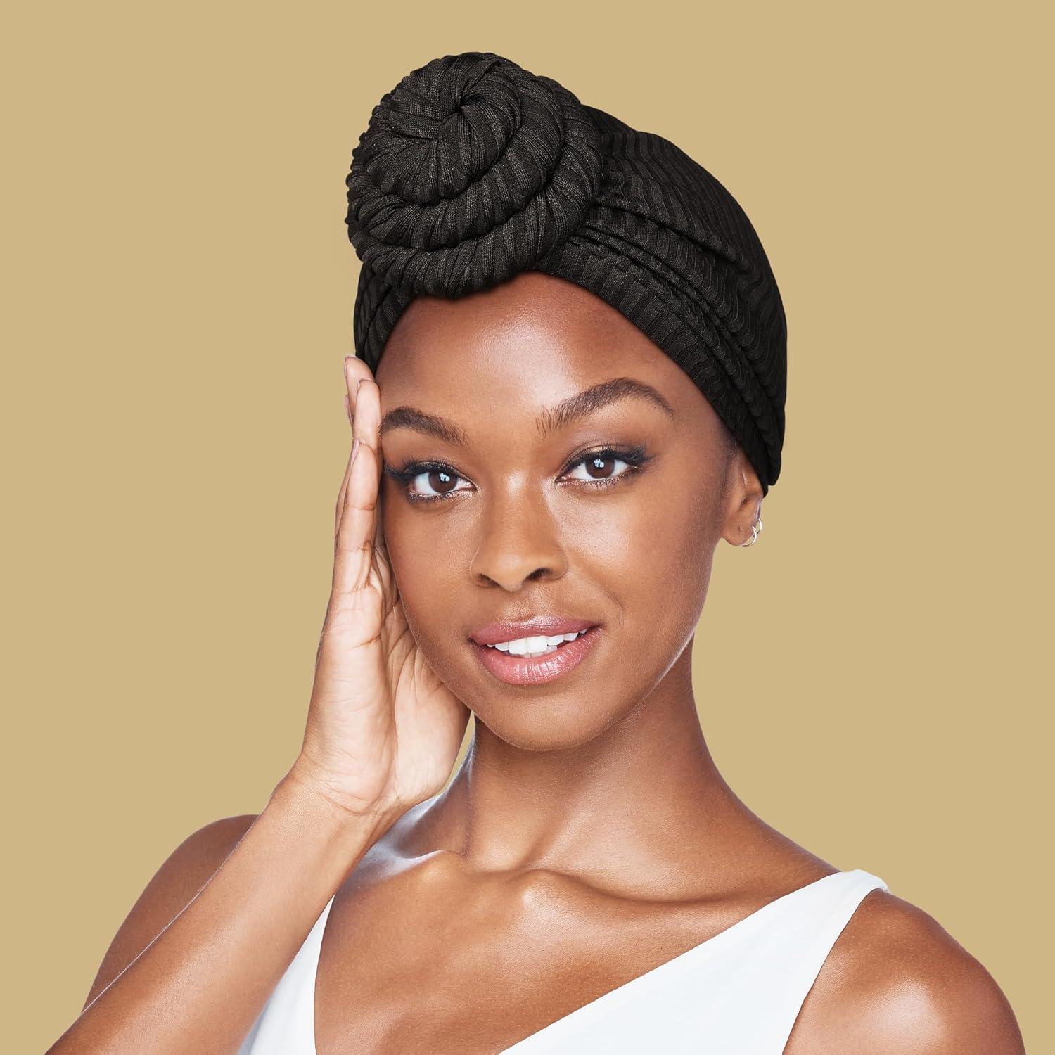 Turbante Red by Kiss para Mujeres, Satén Premium, Nudo Pre-Atado