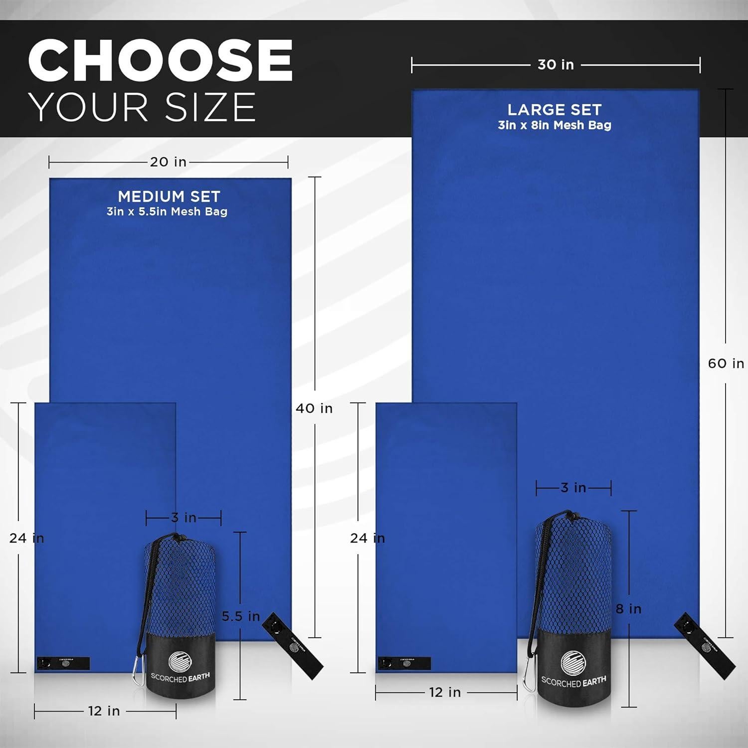 Juego de Toallas de Microfibra ScorchedEarth - 2 Piezas, Secado Rápido