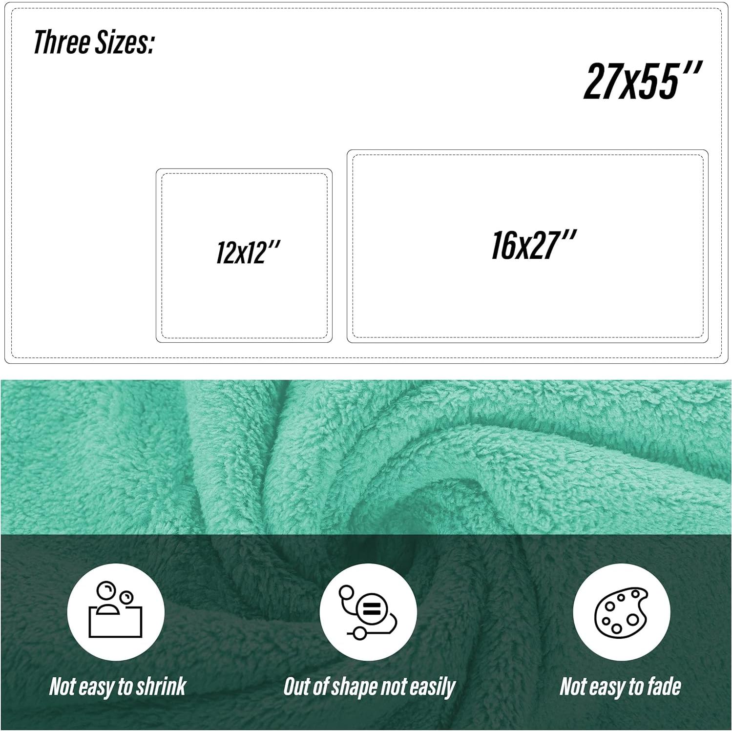 Juego de Toallas MOONQUEEN Microfibra Coral 6 Piezas Verde Aqua