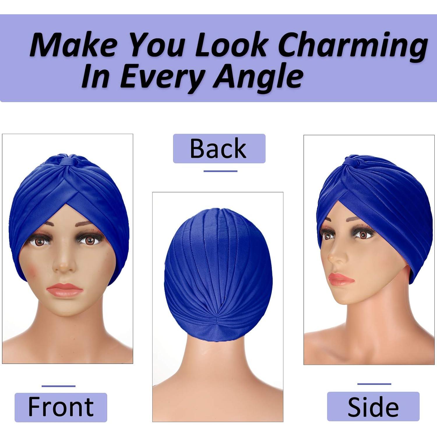 10 Turbantes Elásticos de Poliester Syhood para Mujeres