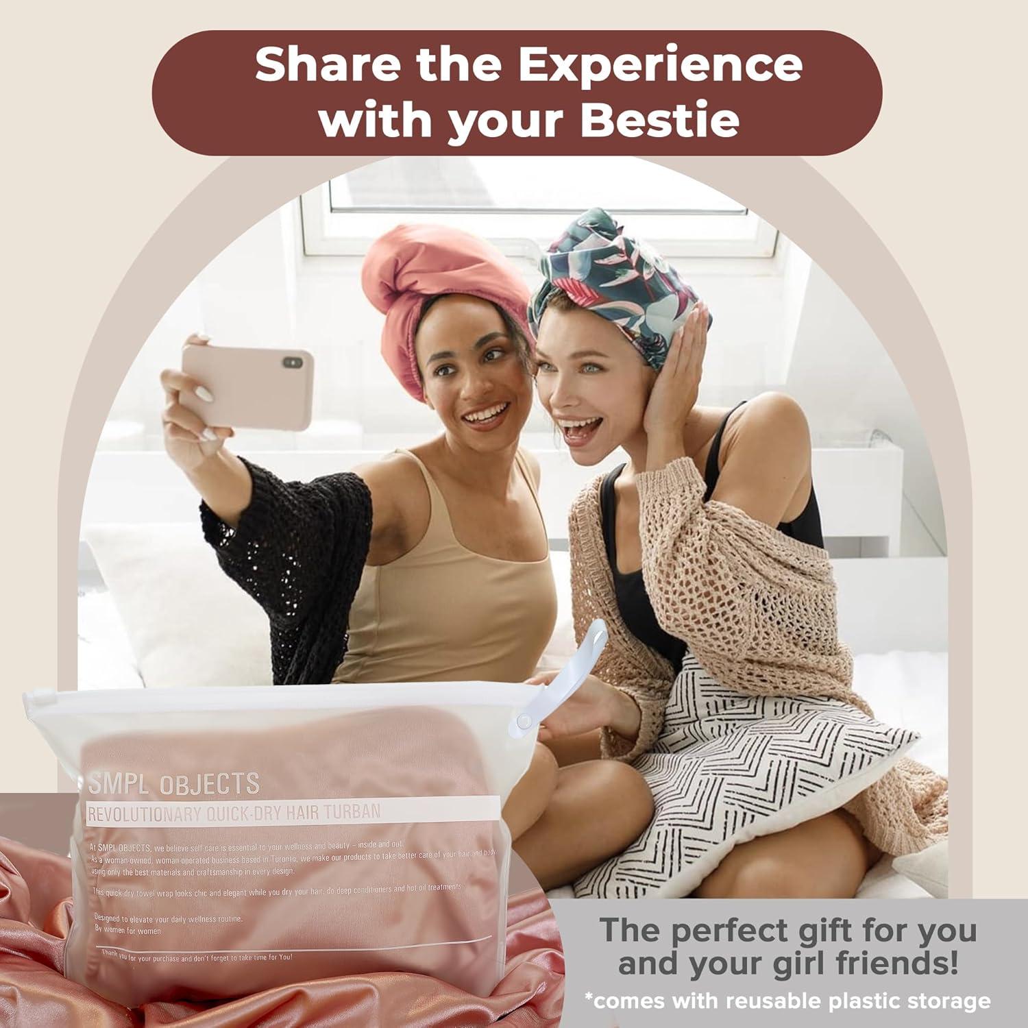 Toalla de Cabello SMPL Objects de Satén Rosa-Bronce 71cm