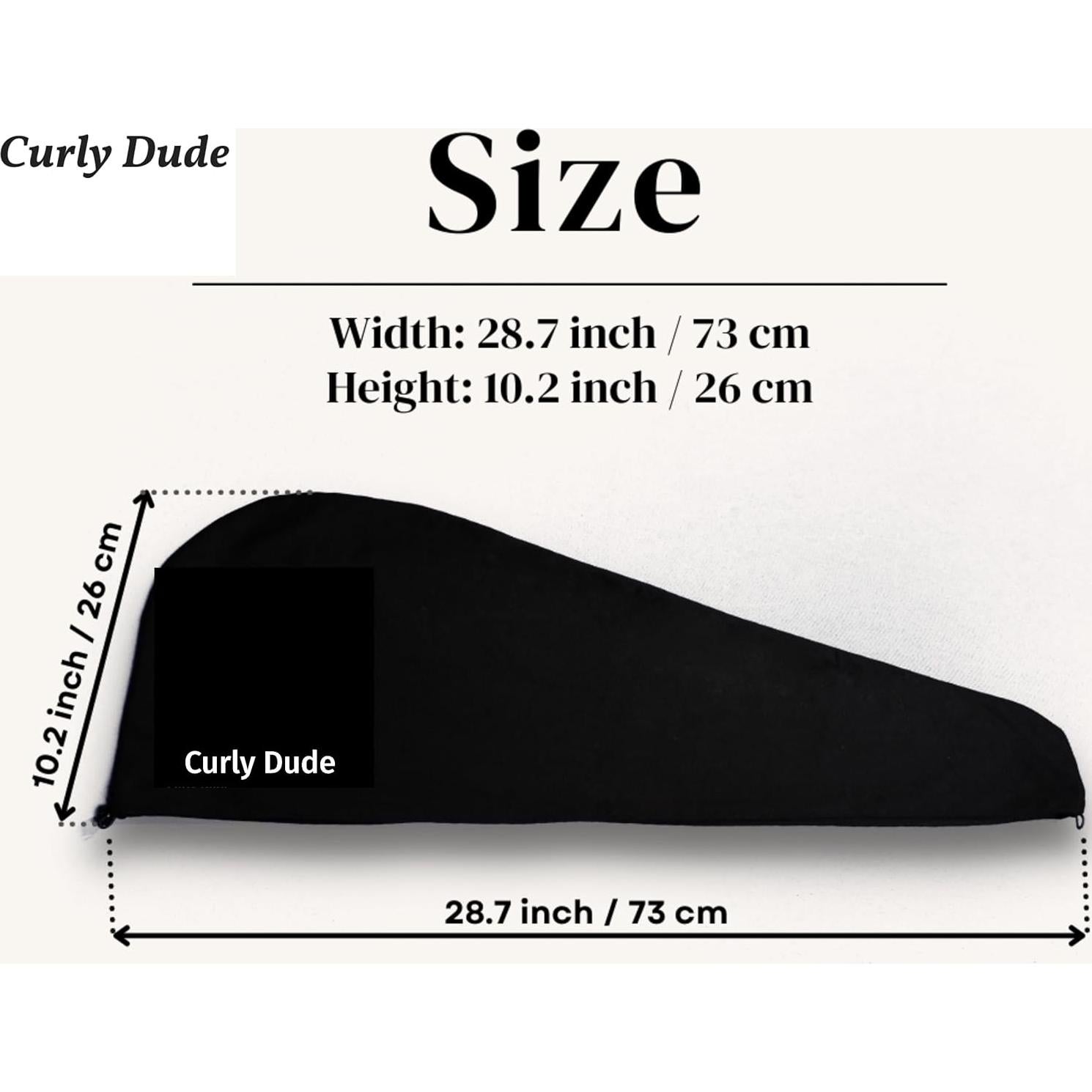 Toalla de Cabello Algodón 100% Reina Radiante Chico Rizado - Negro