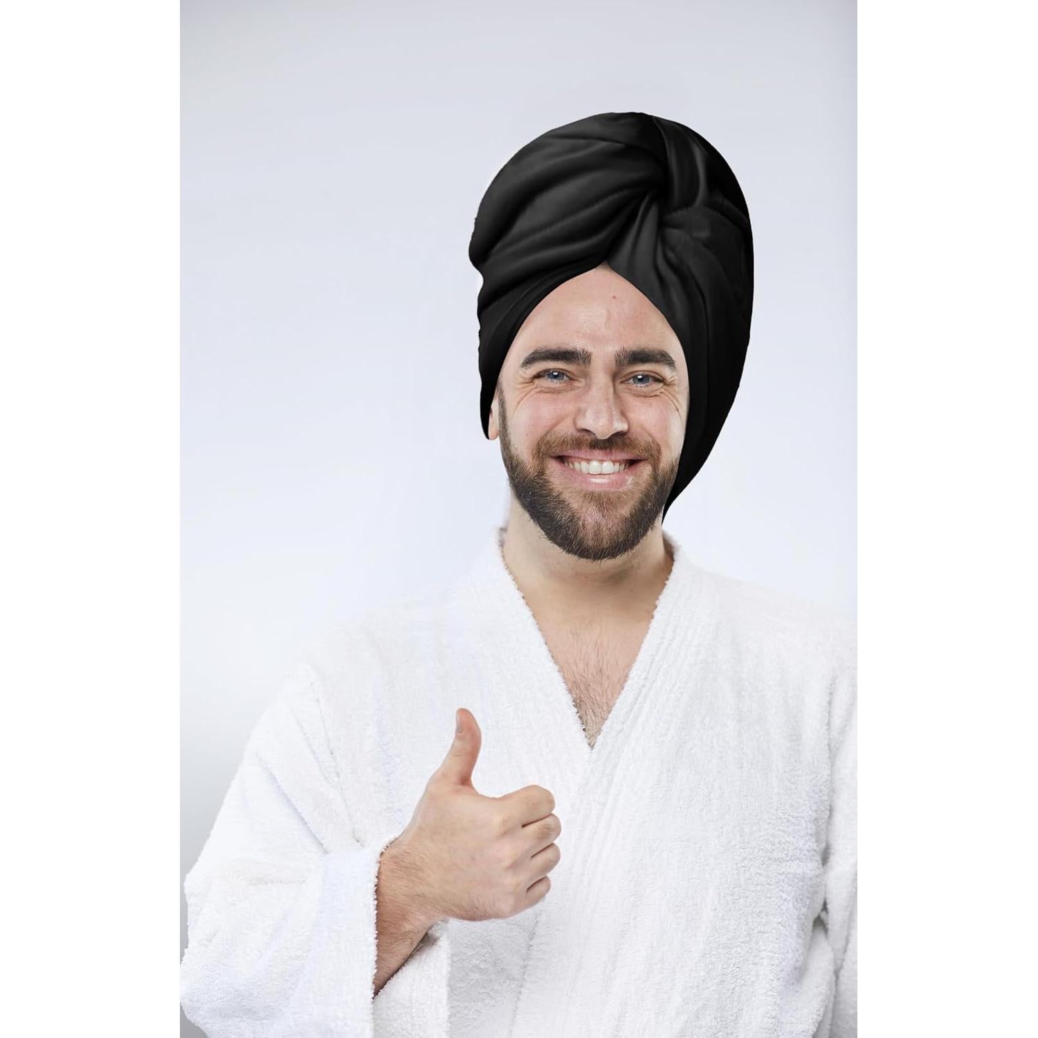 Toalla de Cabello Algodón 100% Reina Radiante Chico Rizado - Negro