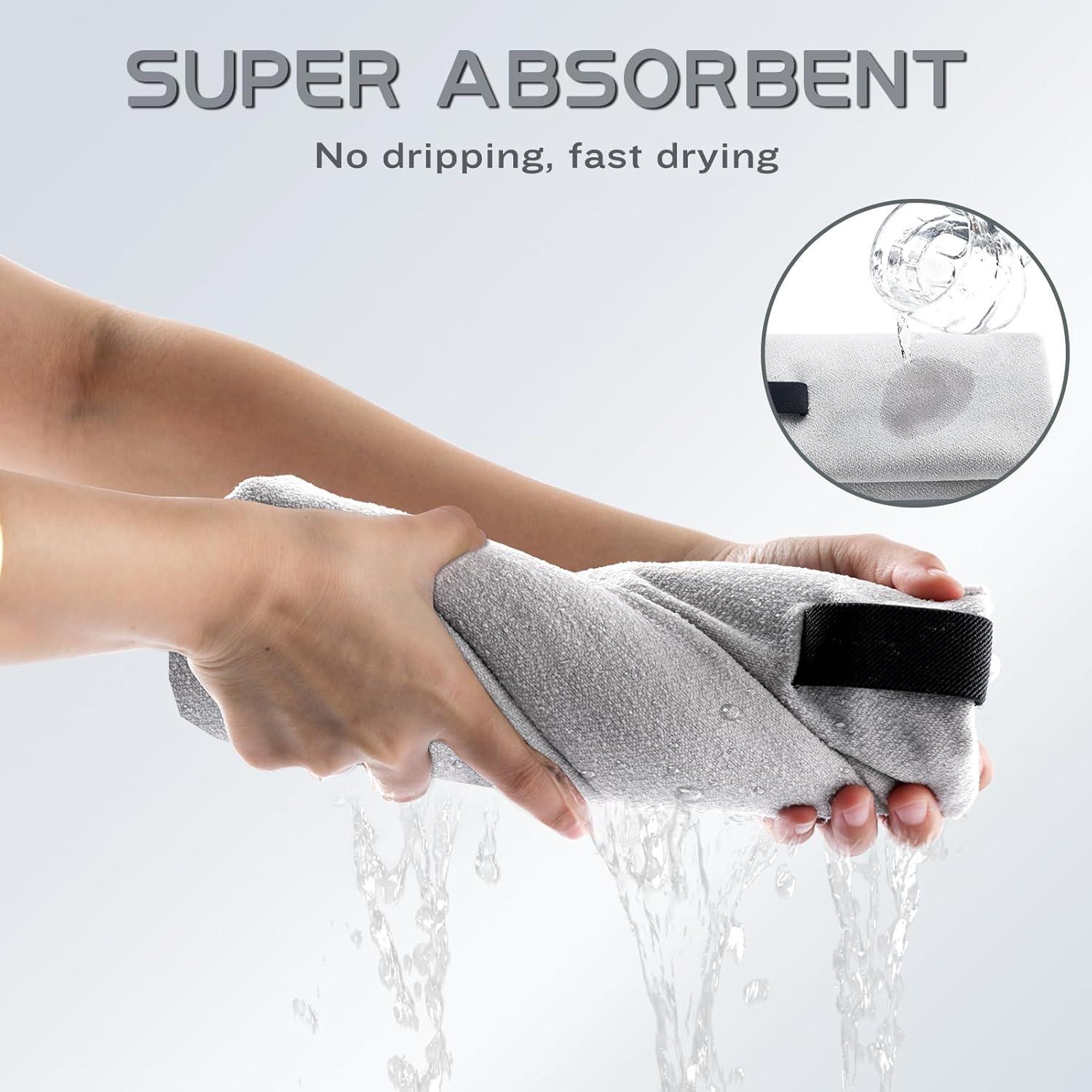 Paquete de 2 Toallas de Microfibra para Cabello Genérica - Gris y Blanco