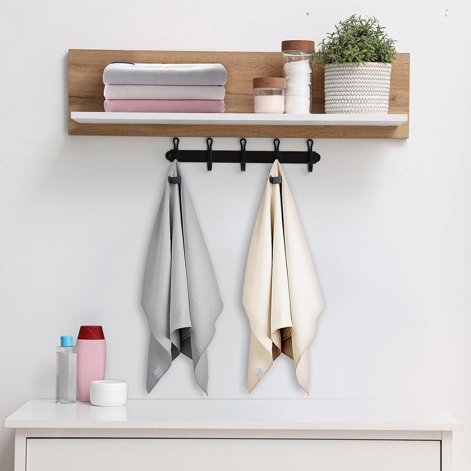 Paquete de 2 Toallas de Microfibra para Cabello Genérica - Gris y Blanco