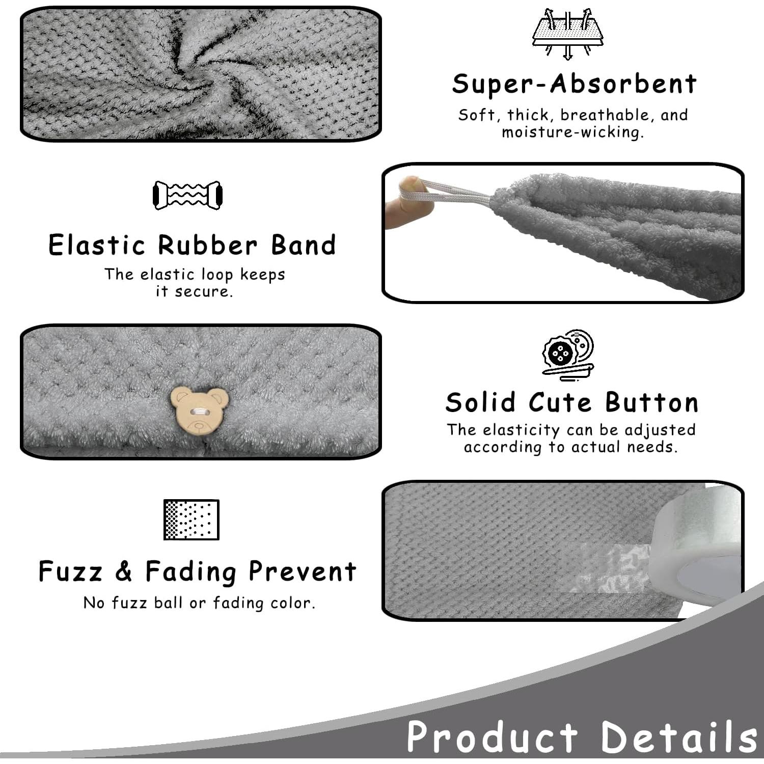 Juego de 3 Toallas de Microfibra YHPDYL para Cabello Secado Rápido