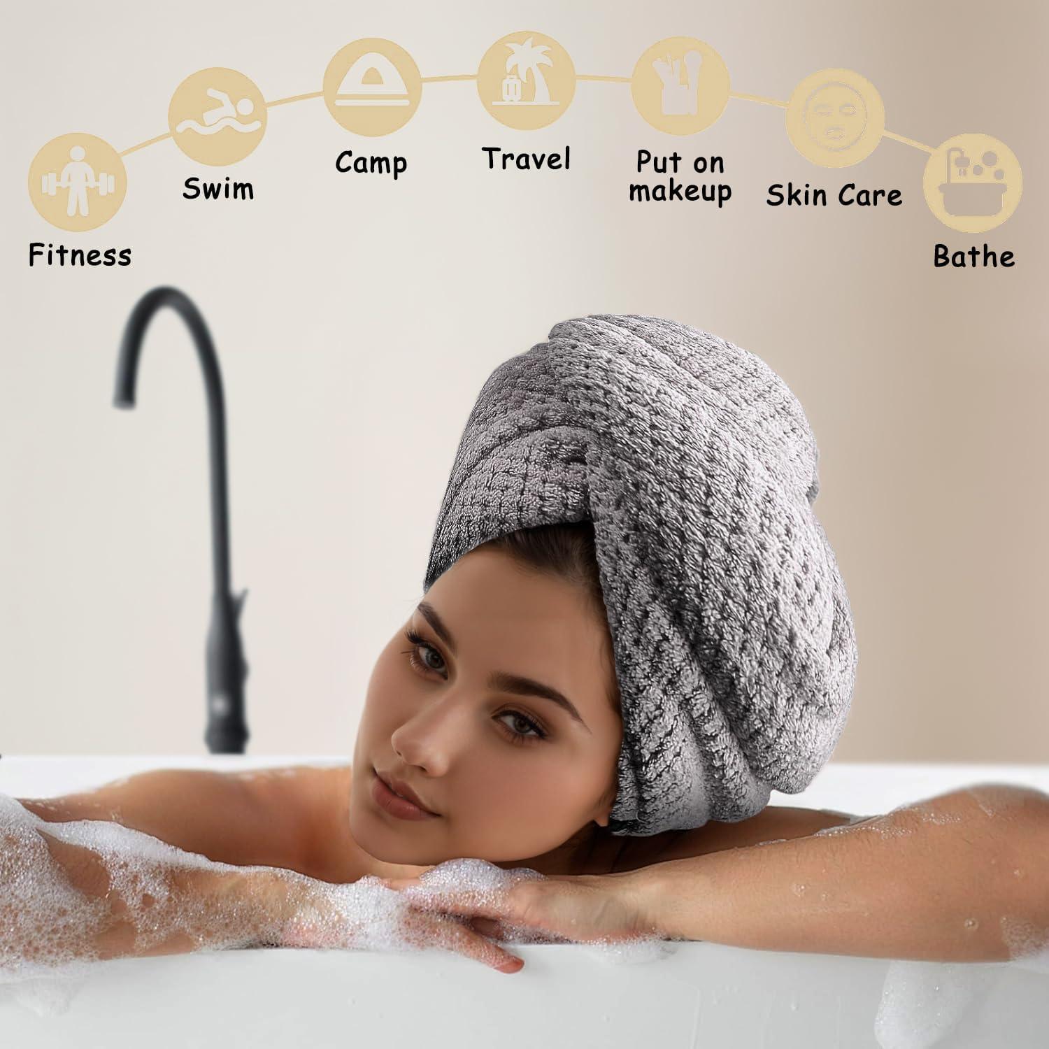 Juego de 3 Toallas de Microfibra YHPDYL para Cabello Secado Rápido