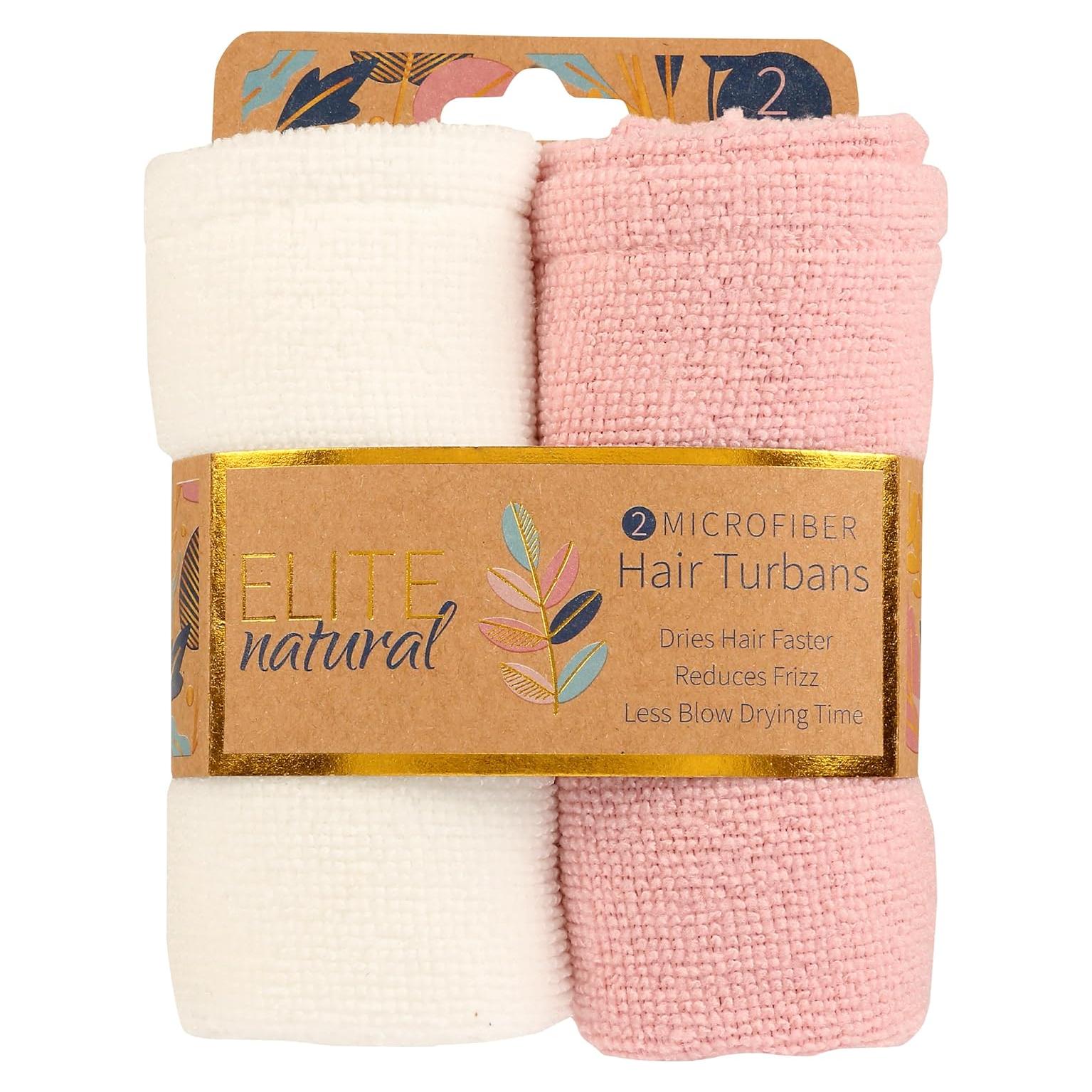 Turbante de Microfibra para Cabello Elite Natural 18x12cm