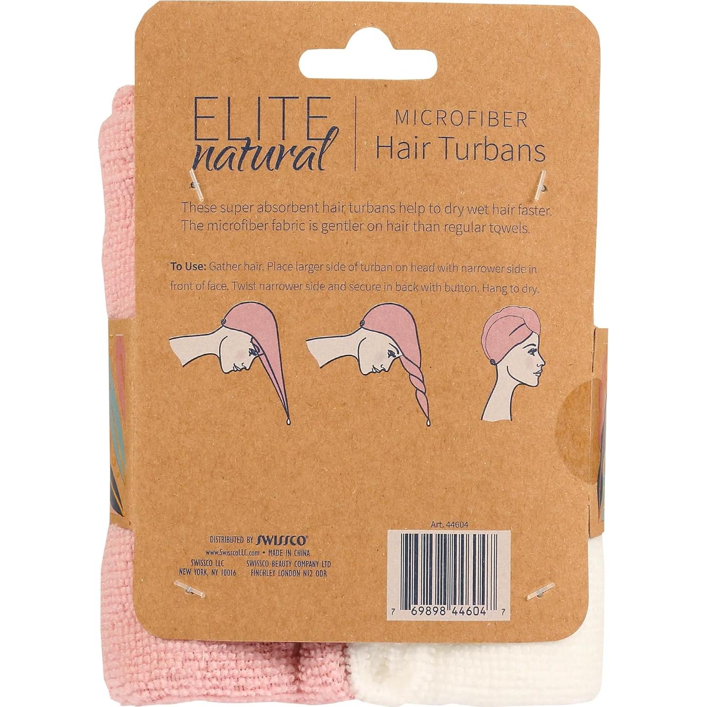 Turbante de Microfibra para Cabello Elite Natural 18x12cm