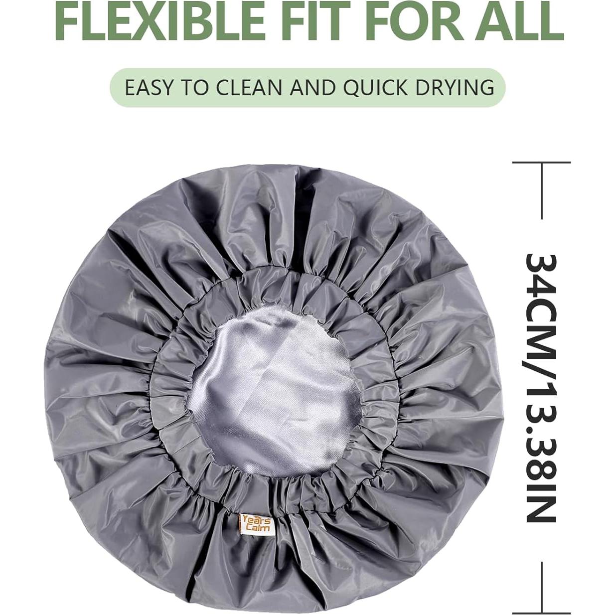 Gorra de Ducha Reutilizable Años Calm Gris Doble Capa Impermeable