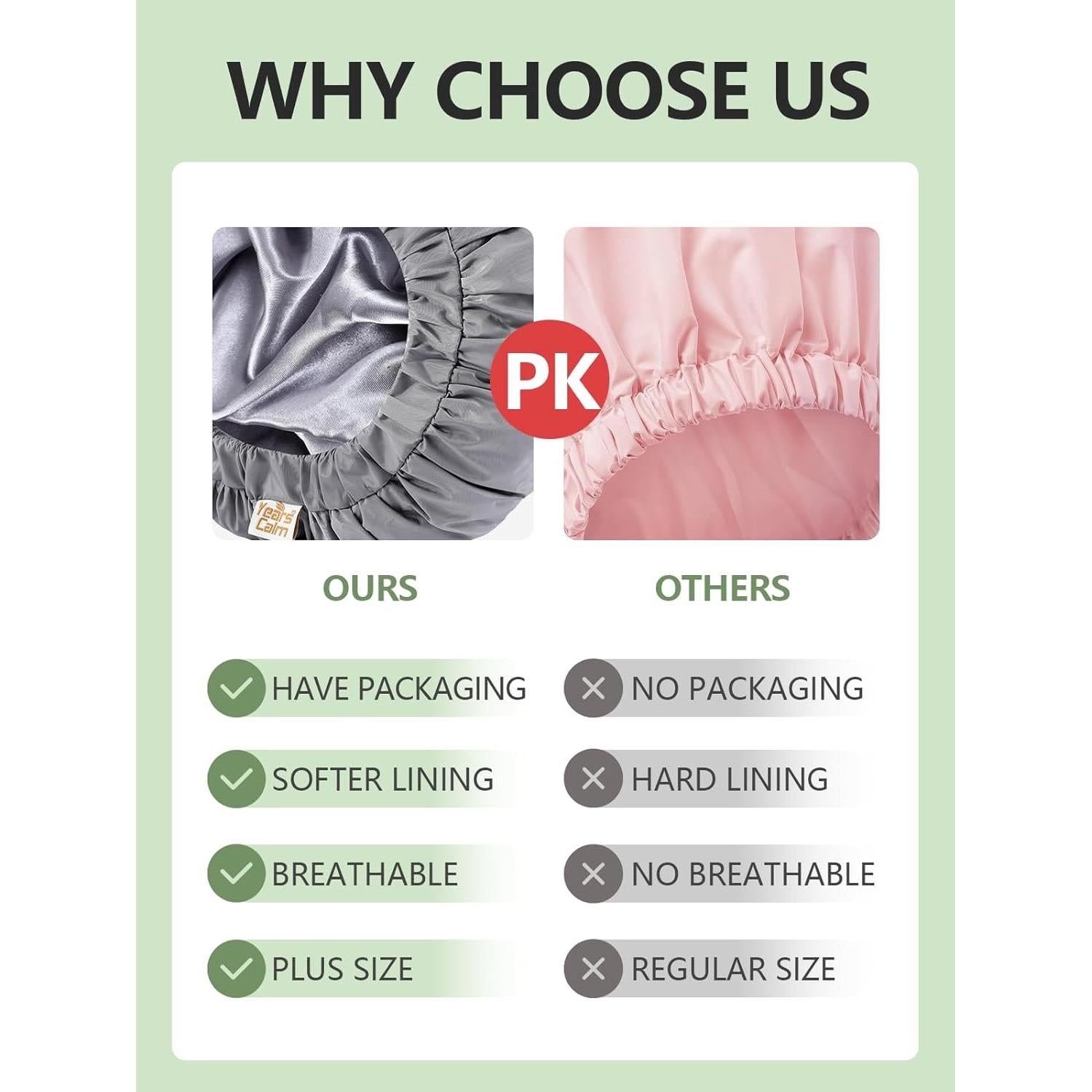 Gorra de Ducha Reutilizable Años Calm Gris Doble Capa Impermeable