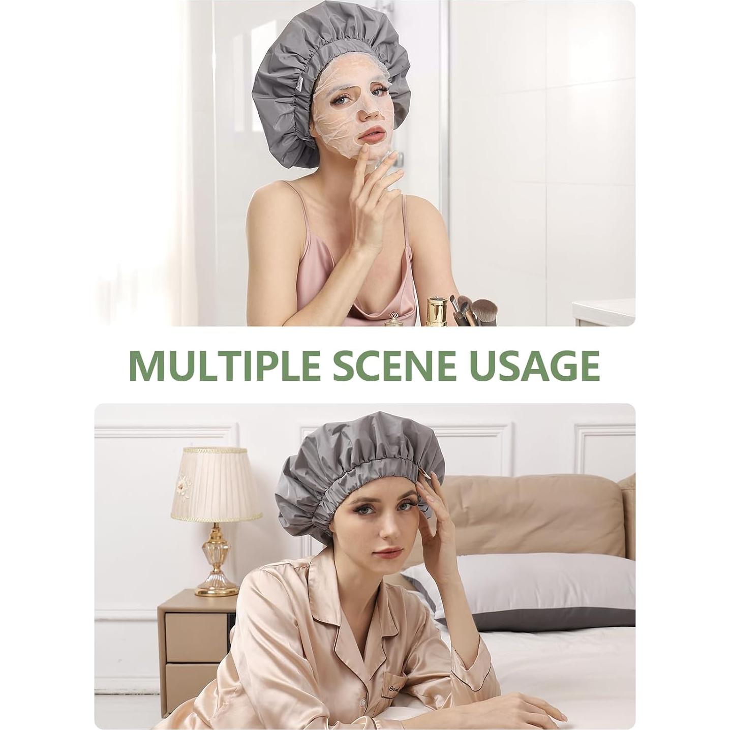 Gorra de Ducha Reutilizable Años Calm Gris Doble Capa Impermeable