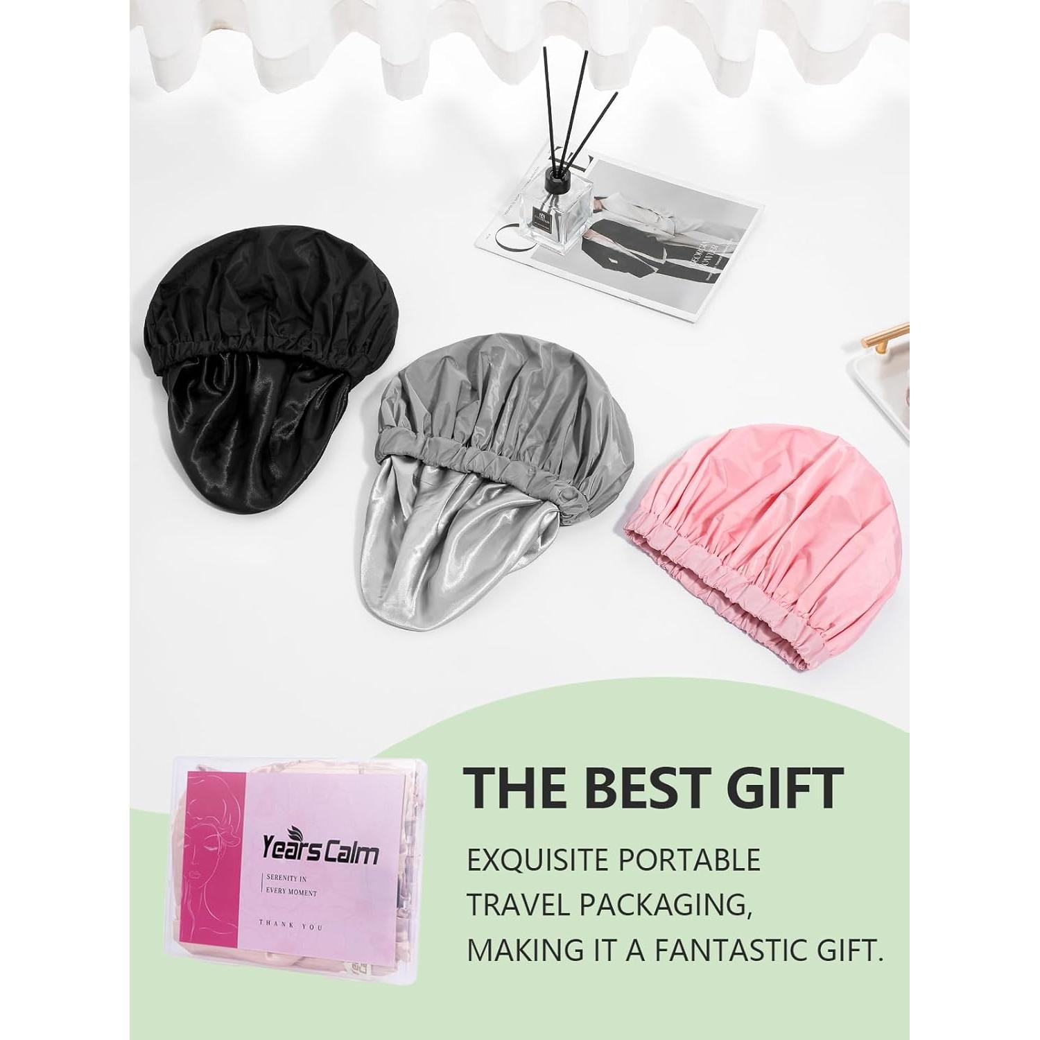 Gorra de Ducha Reutilizable Años Calm Gris Doble Capa Impermeable