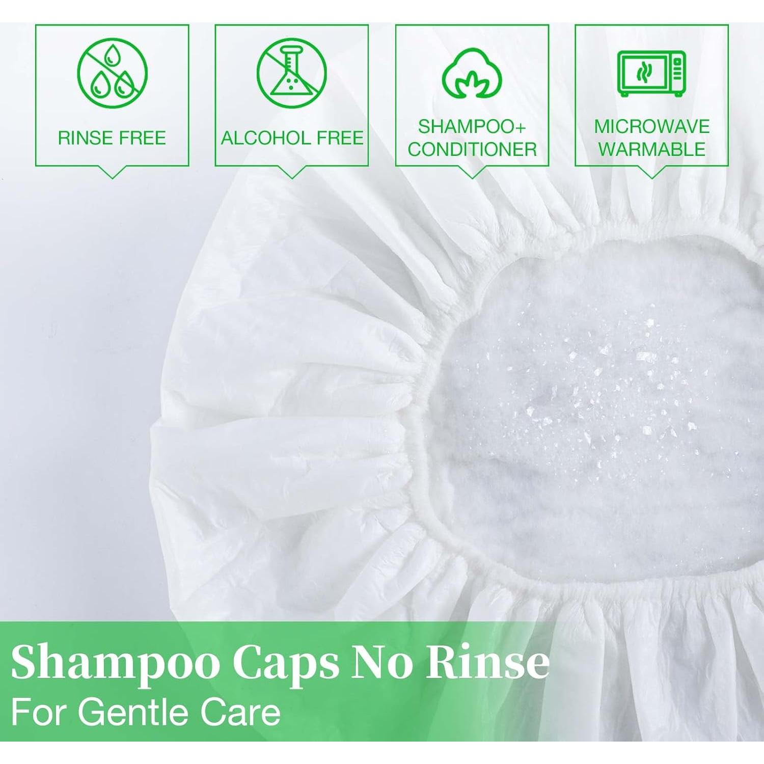 Gorros de Champú Sin Enjuague MED - 12 Paquetes para Ancianos