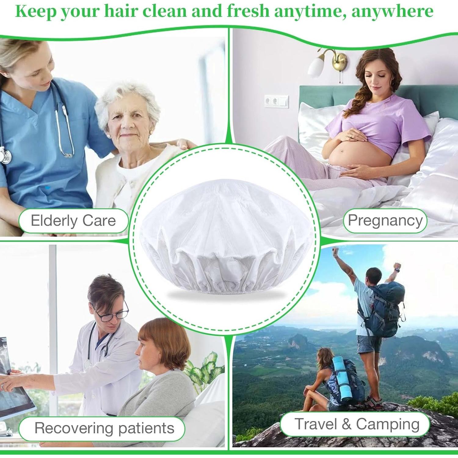 Gorros de Champú Sin Enjuague MED - 12 Paquetes para Ancianos