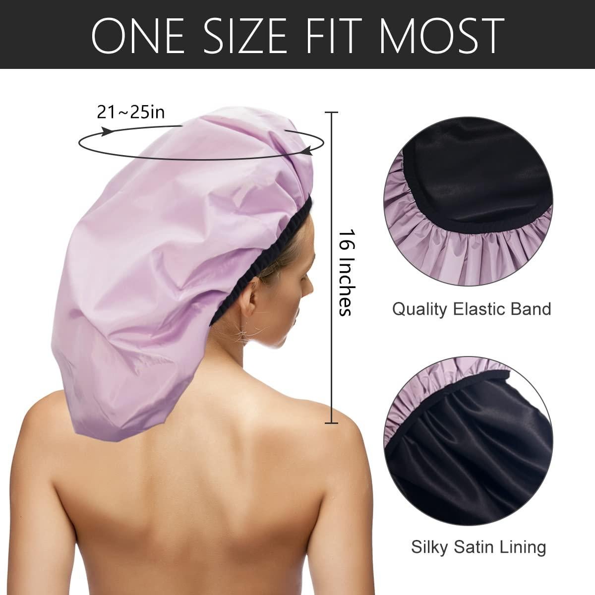 Gorro de Ducha Extra Grande Auban Rosa Impermeable Satén XL