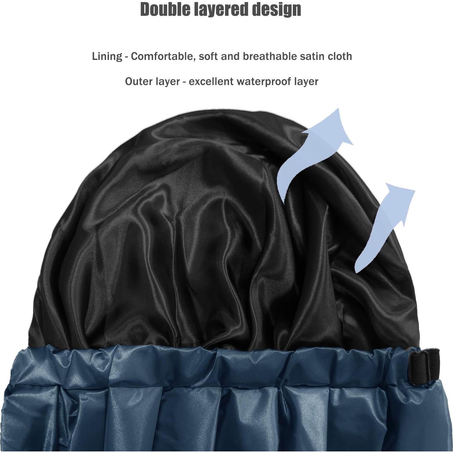 Gorro de Ducha Grande Amamba 34 cm Satén Impermeable Ajustable