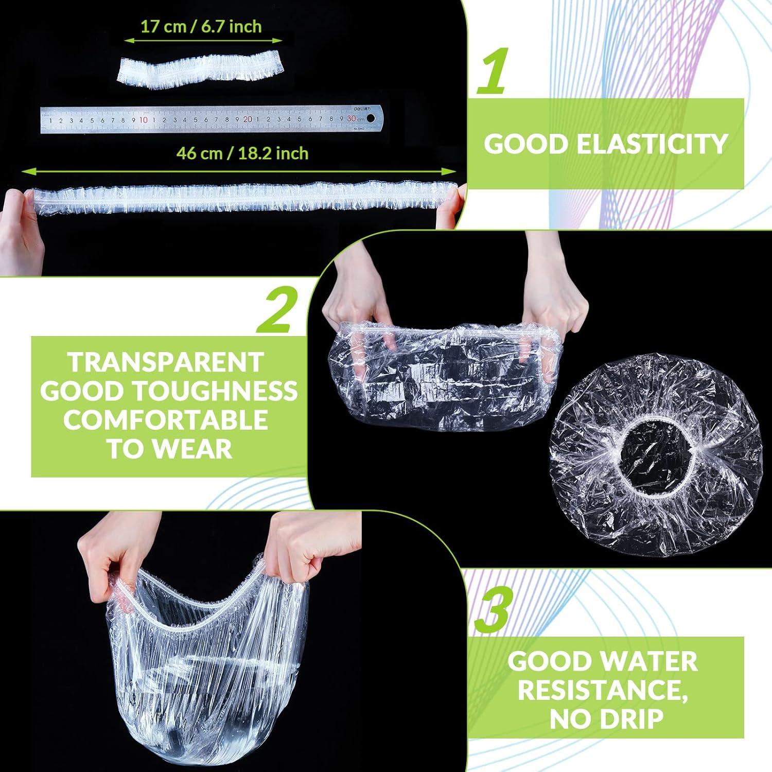 Gorras de Ducha Desechables Retisee 500 Pcs Grandes Transparentes