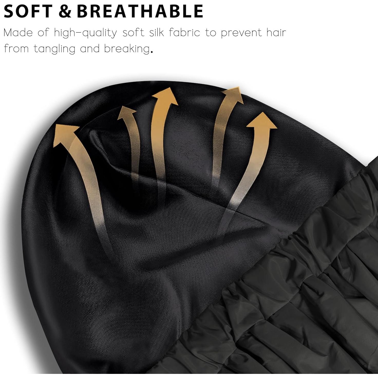 Gorro de Ducha Impermeable de Seda para Mujeres - Extra Grande