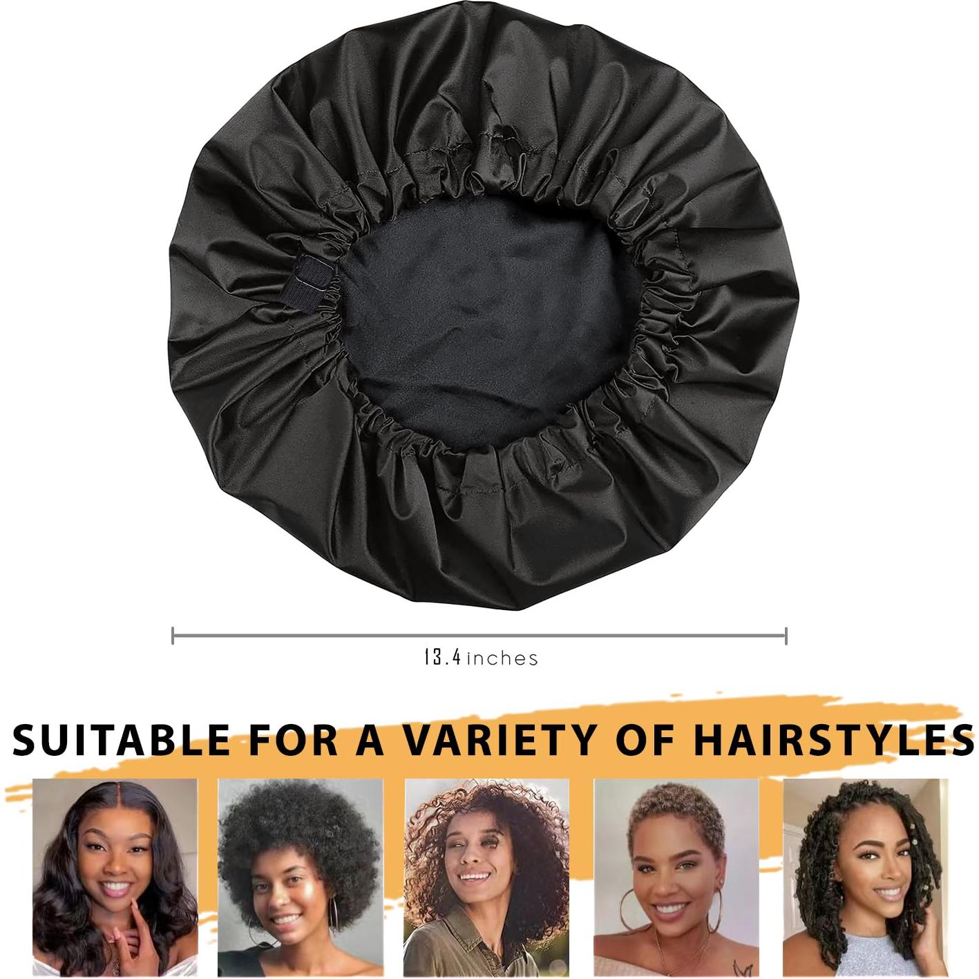 Gorro de Ducha Impermeable de Seda para Mujeres - Extra Grande