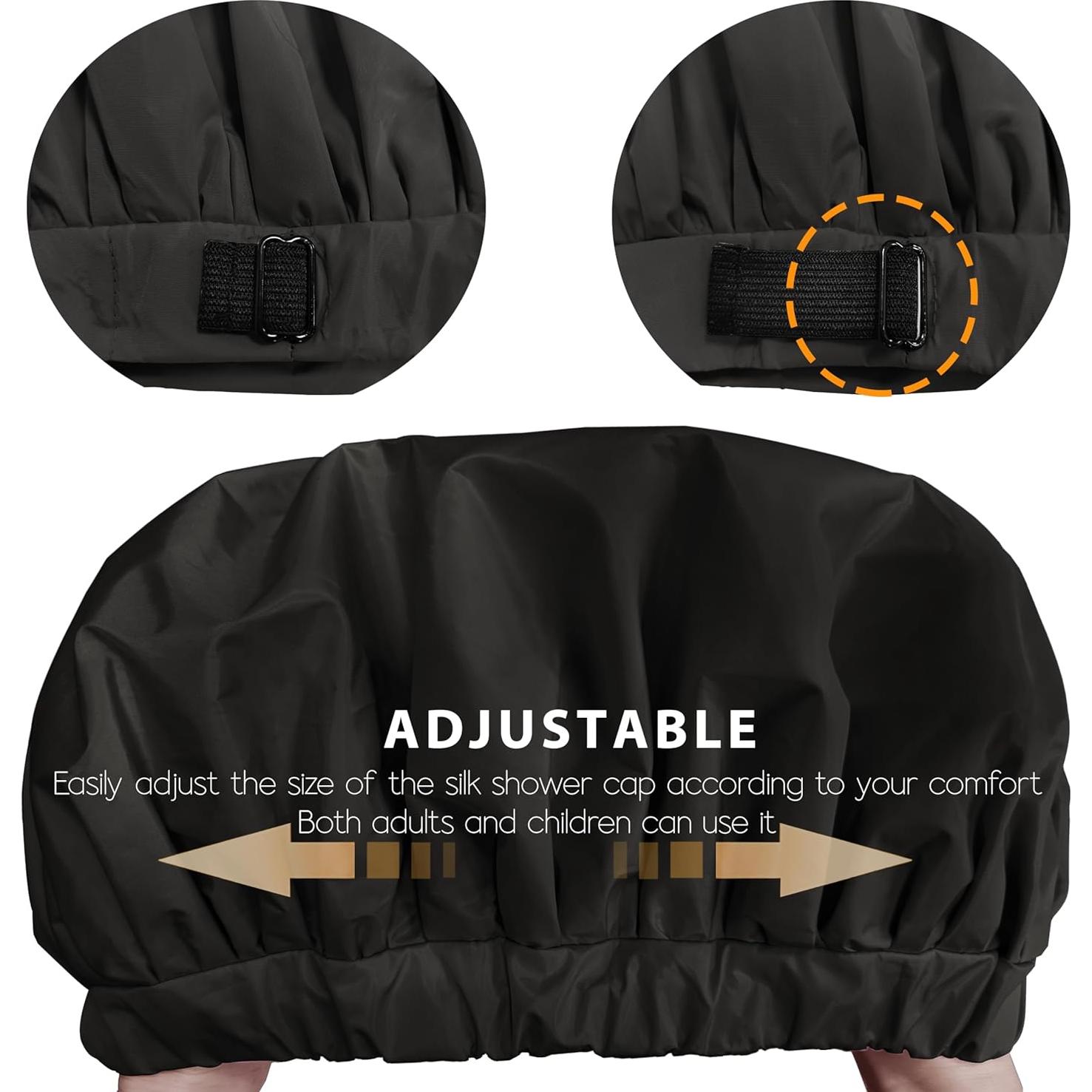Gorro de Ducha Impermeable de Seda para Mujeres - Extra Grande