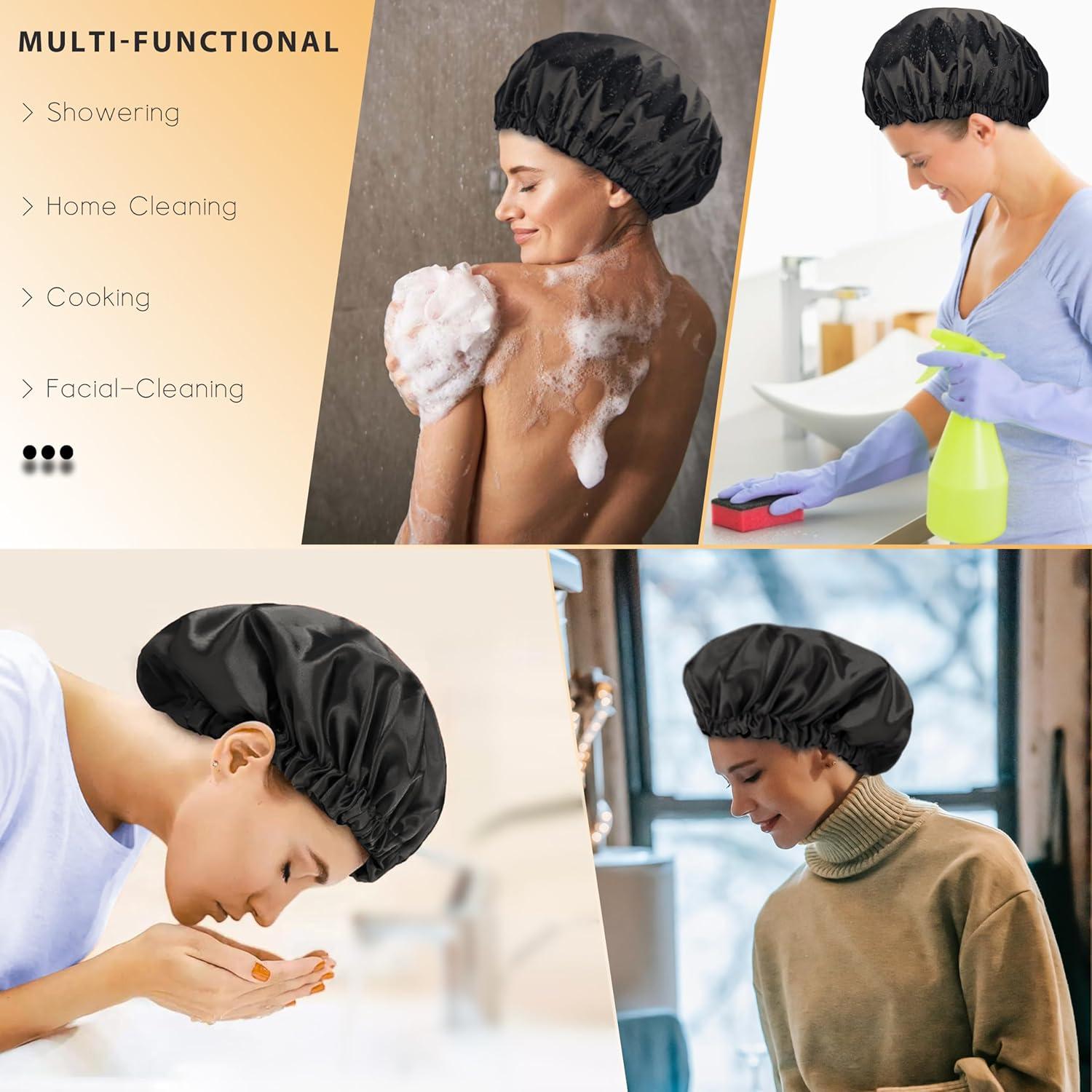 Gorro de Ducha Impermeable de Seda para Mujeres - Extra Grande