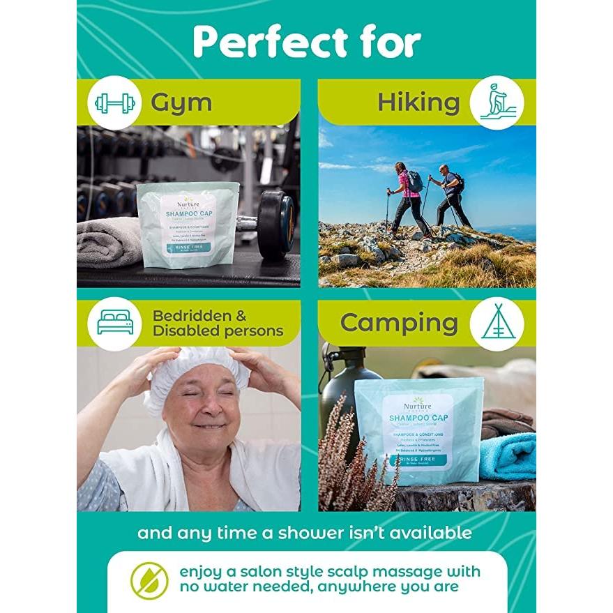 Gorro de Champú Sin Enjuague Nurture 24 Unidades Hipoalergénico
