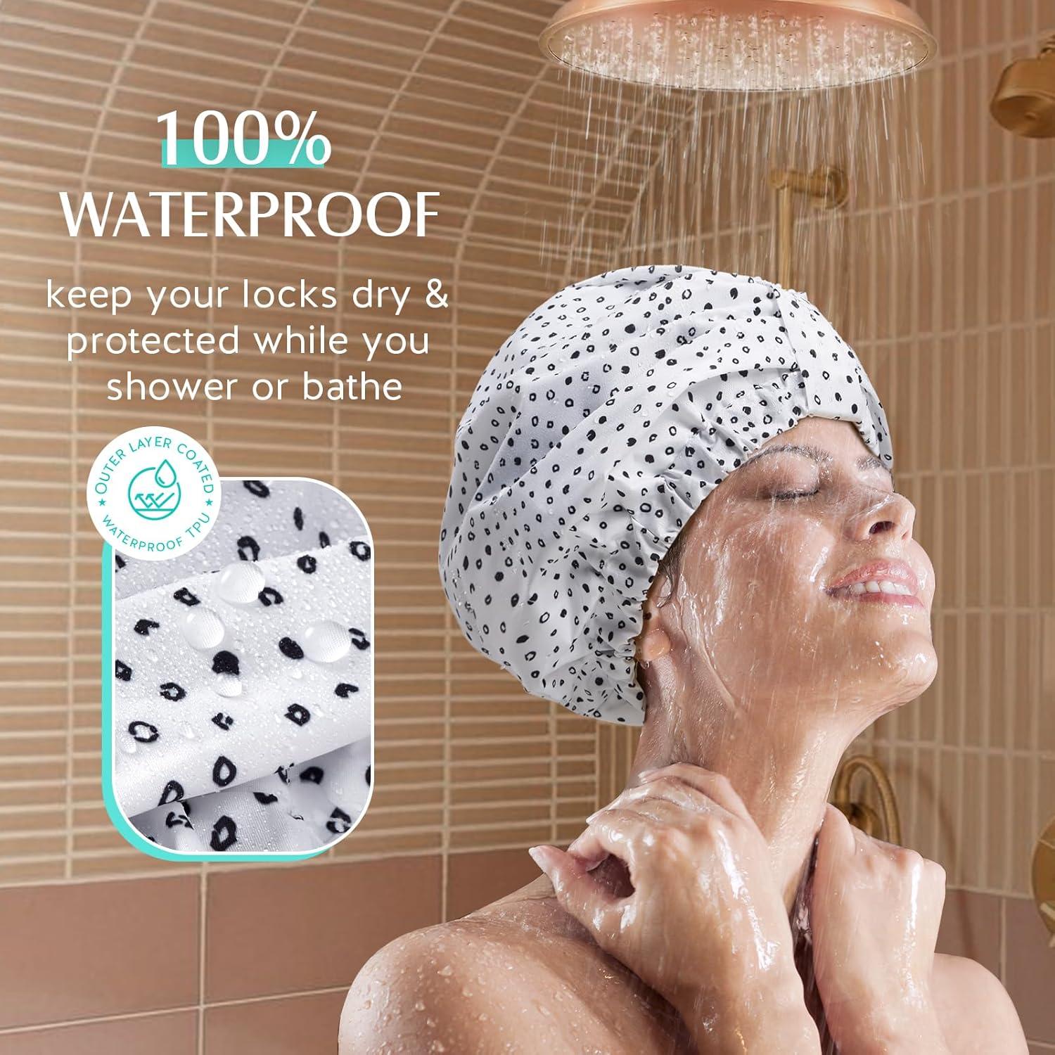 Gorro de Ducha Reutilizable YFONG Impermeable Doble Capa