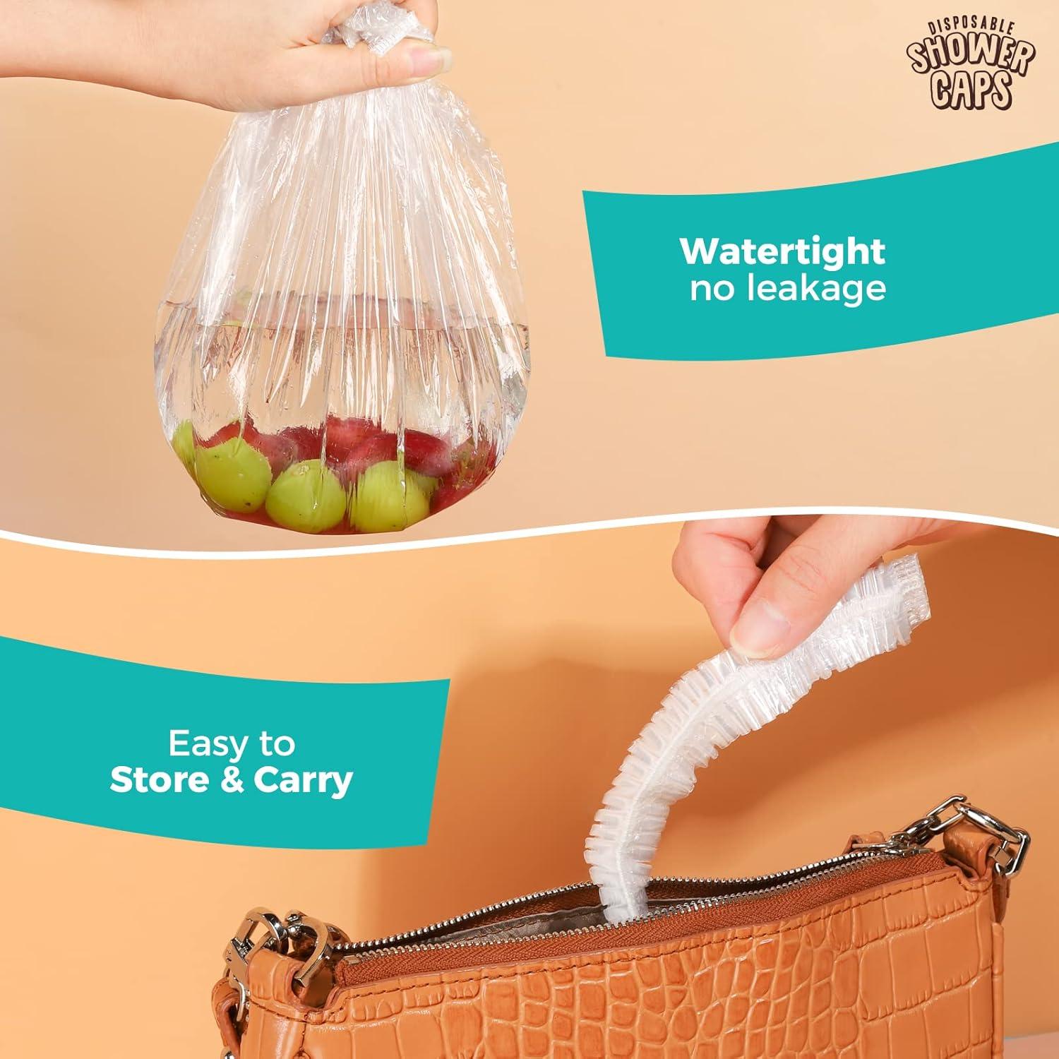 Gorras de Ducha Desechables LEOBRO 60PCS 44CM Transparentes