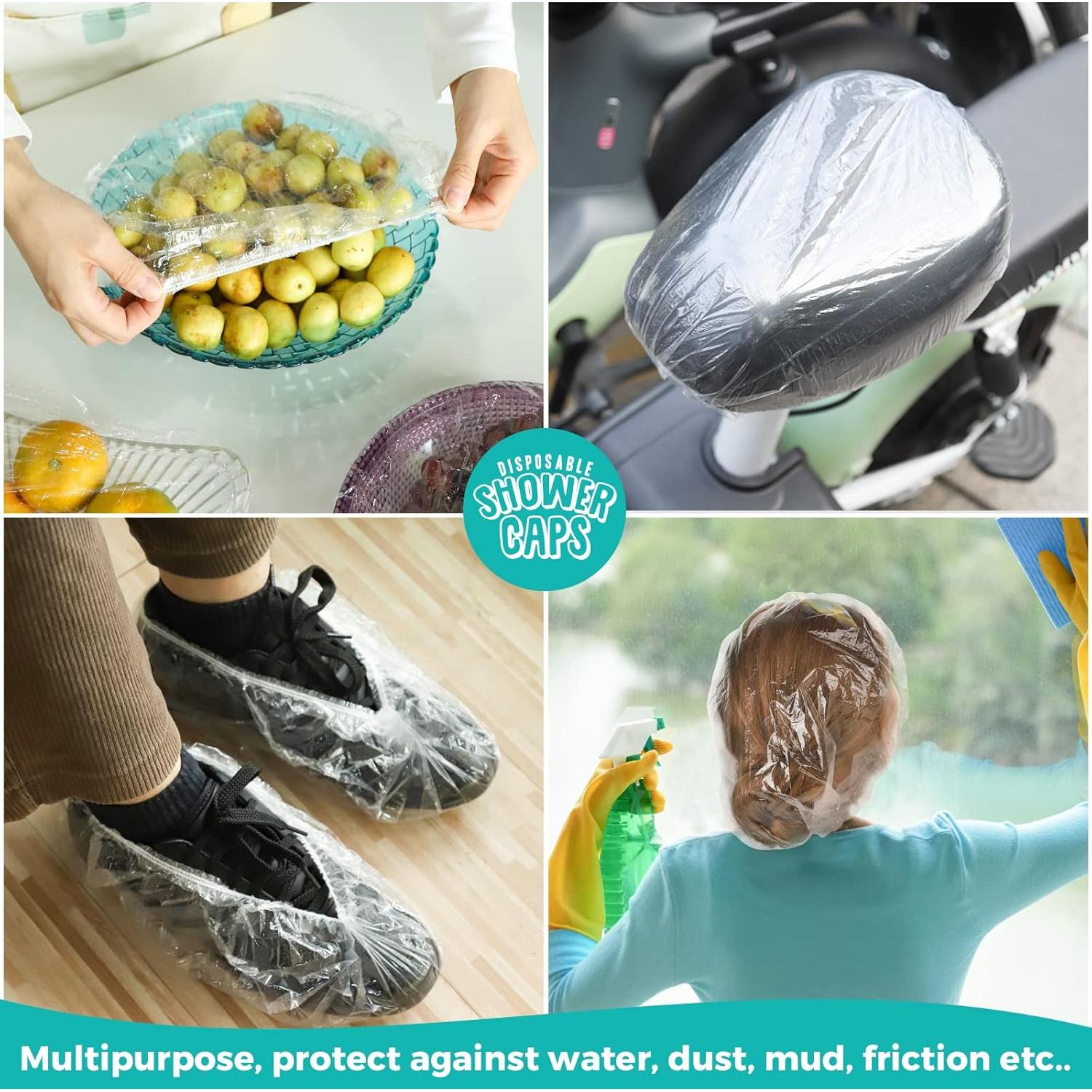 Gorras de Ducha Desechables LEOBRO 60PCS 44CM Transparentes