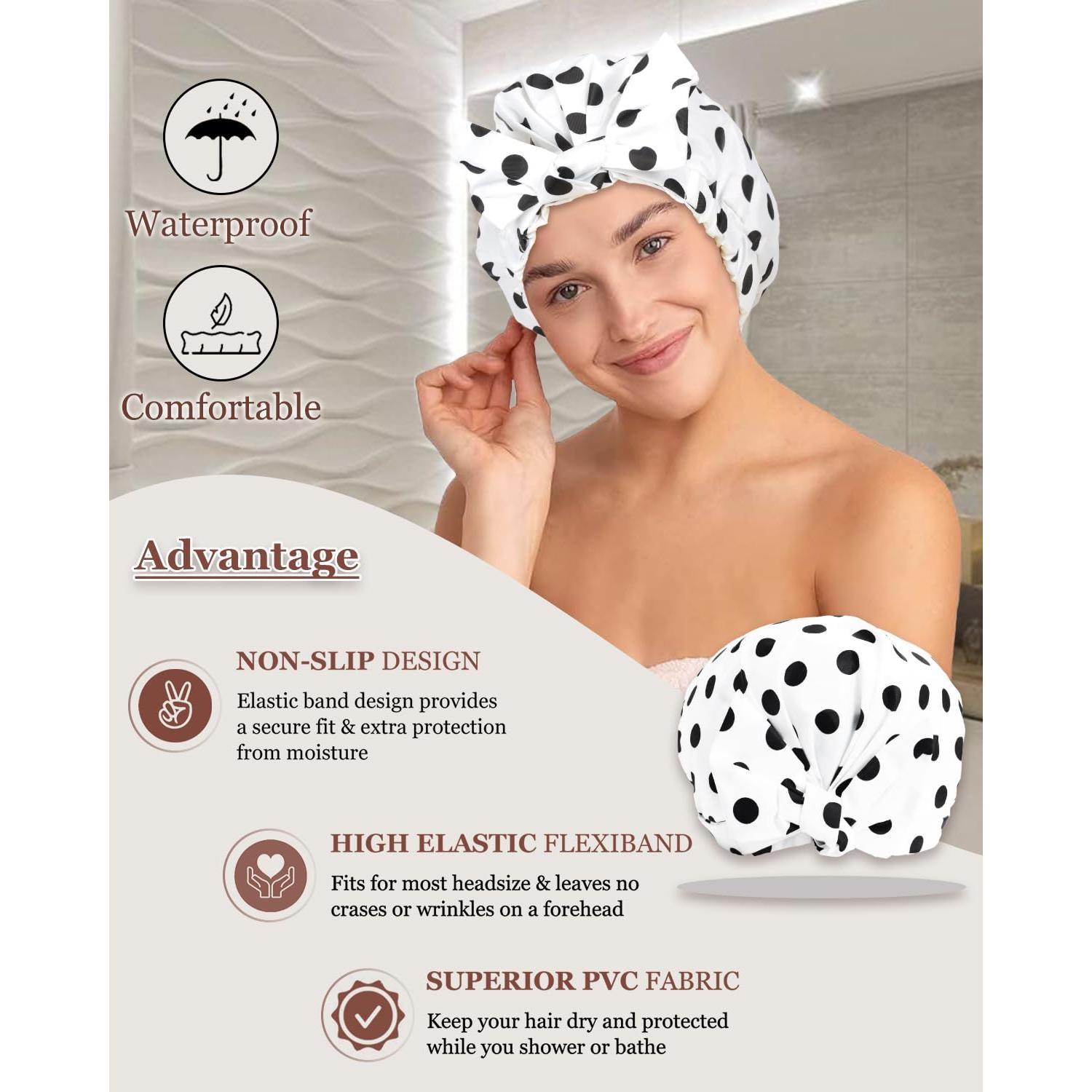 Gorro de Ducha Reutilizable Luvruitaky Impermeable Blanco