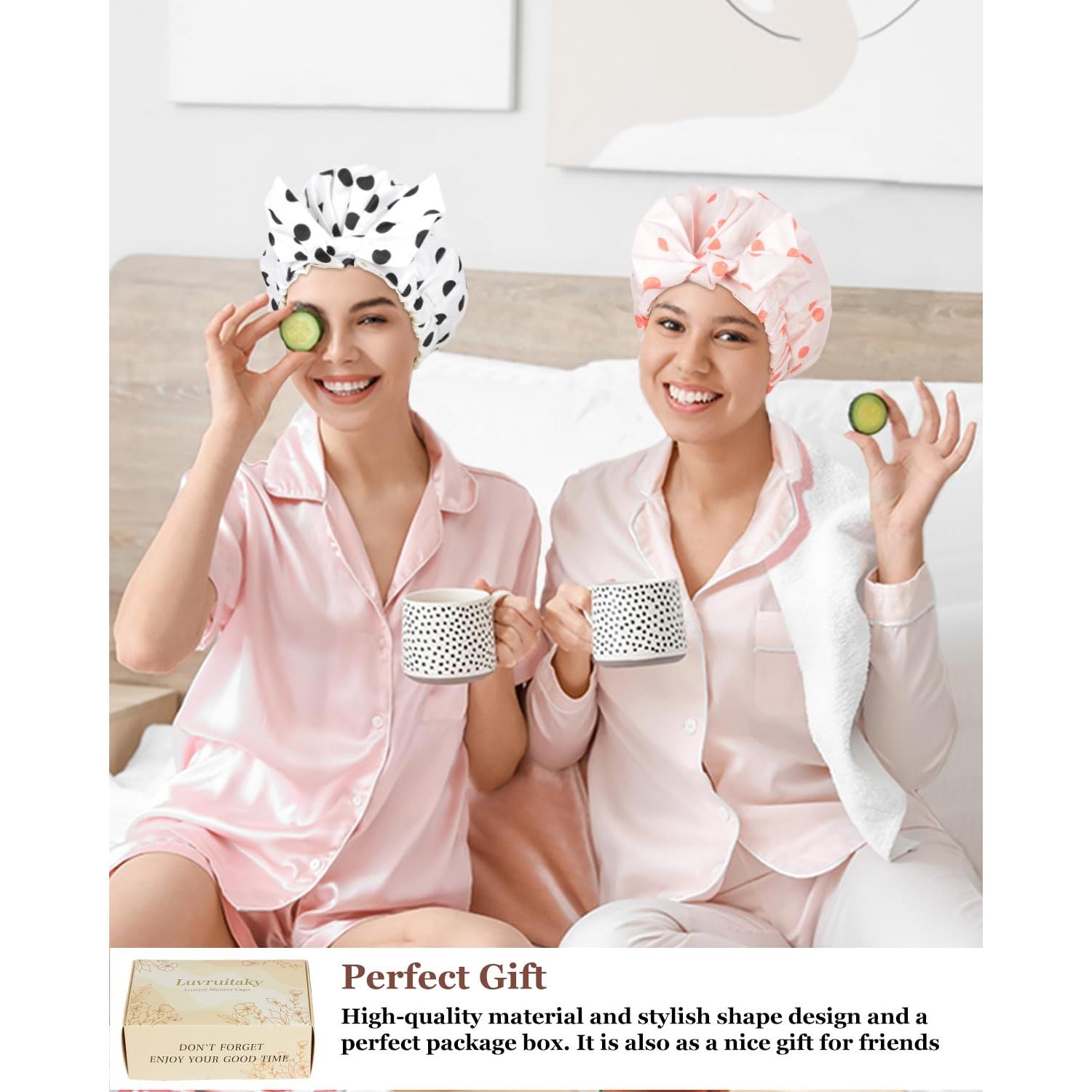 Gorro de Ducha Reutilizable Luvruitaky Impermeable Blanco