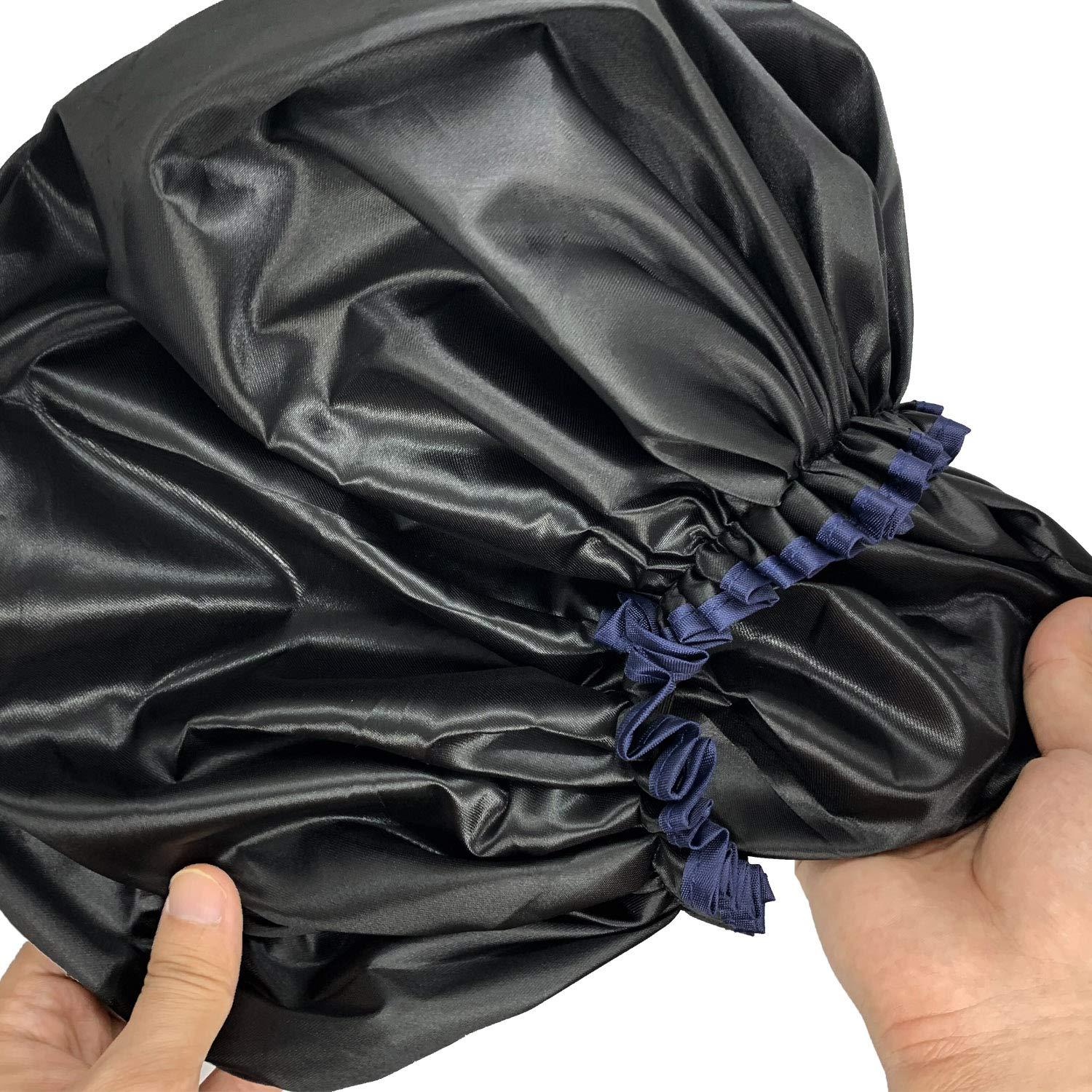 Gorro de Ducha Jumbo ELEBOX XL Impermeable Doble Capa Negro