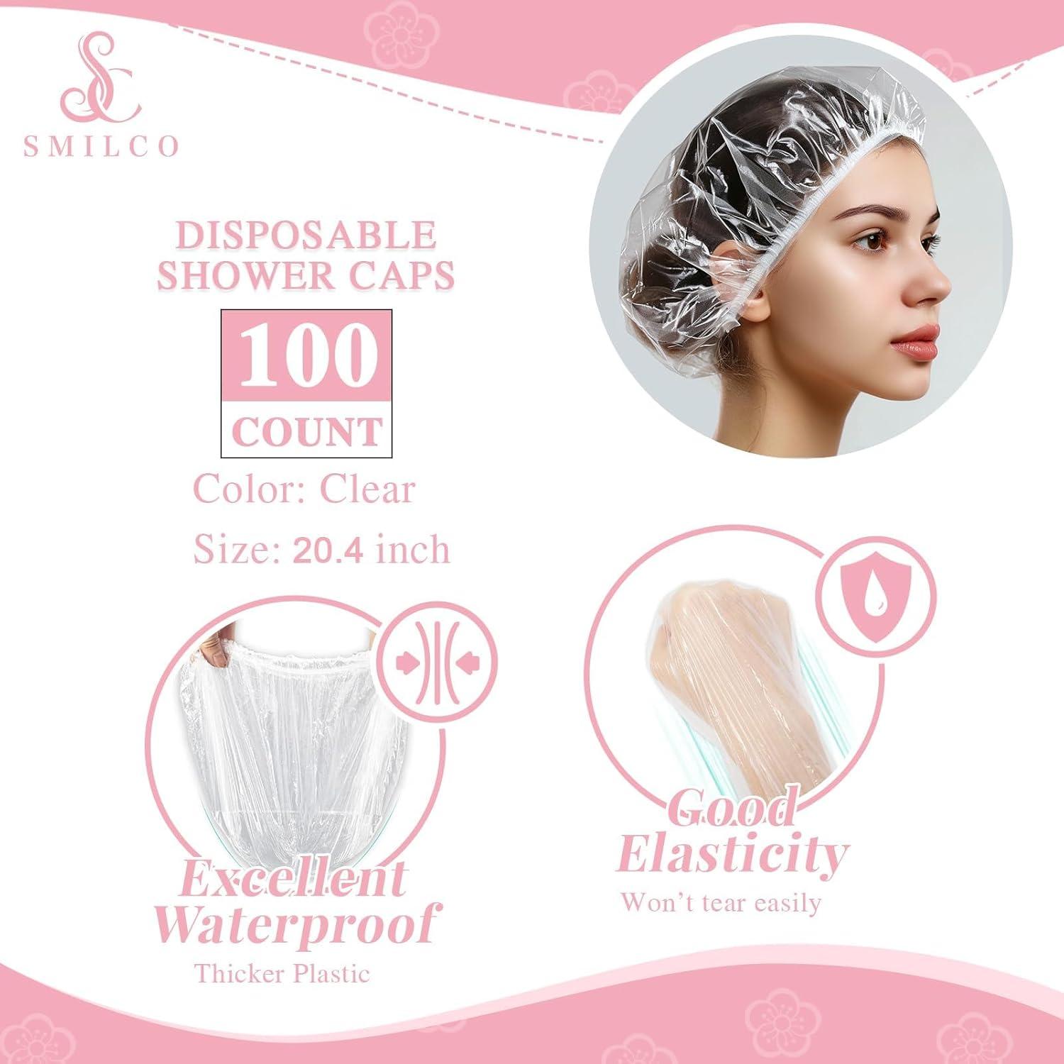 Gorros de Ducha Desechables Smilco 100PCS 51.8cm Impermeables