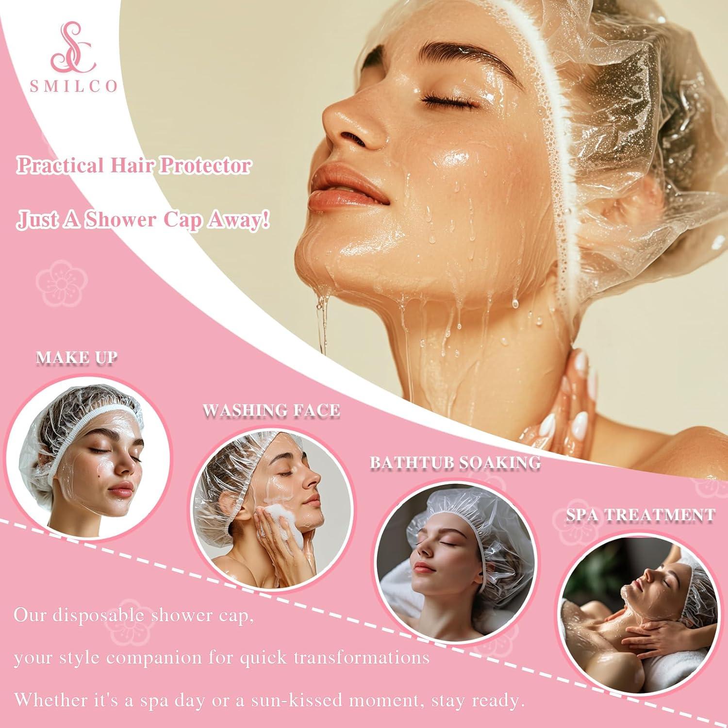 Gorros de Ducha Desechables Smilco 100PCS 51.8cm Impermeables