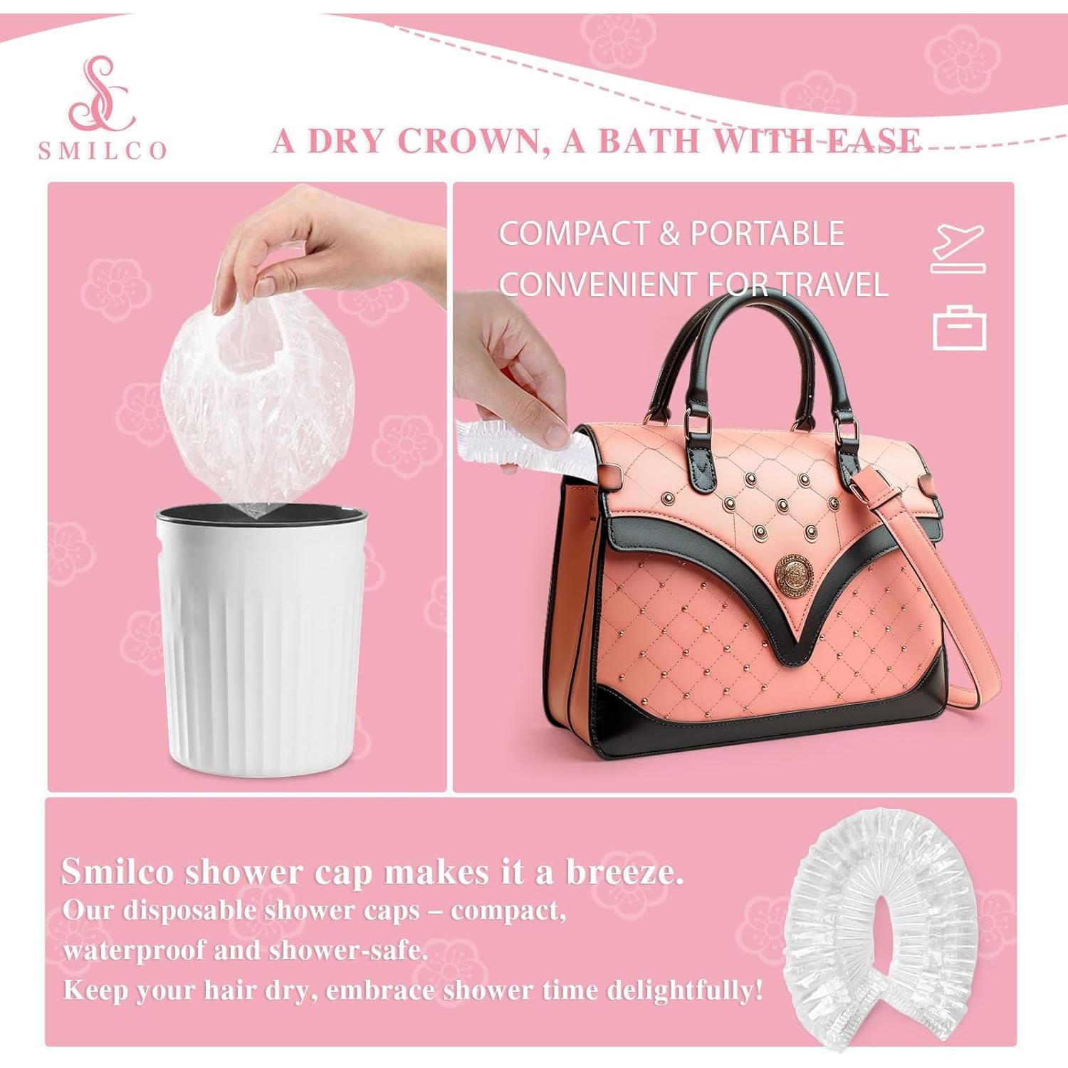 Gorros de Ducha Desechables Smilco 100PCS 51.8cm Impermeables