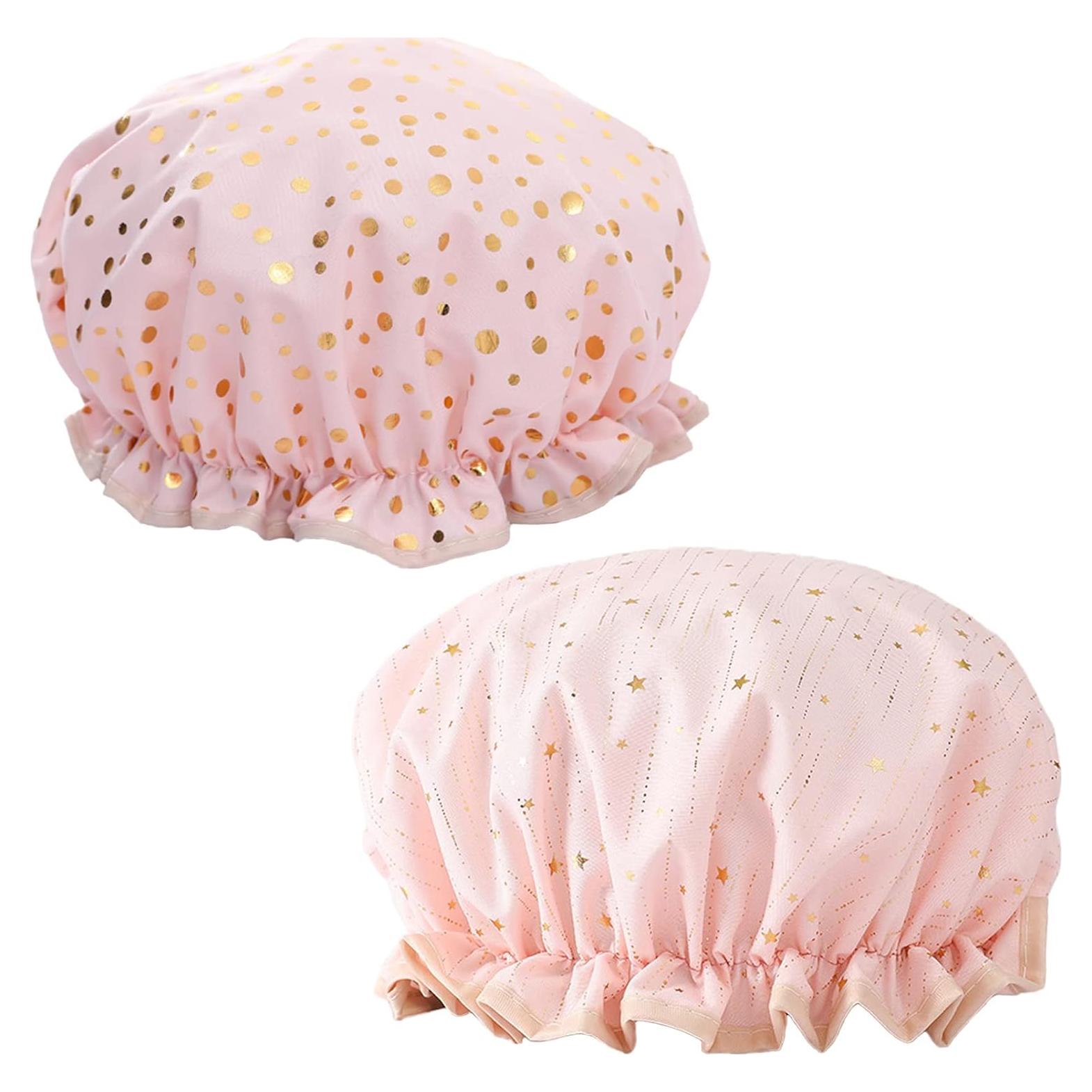 Gorro de Ducha Impermeable Qeuly 2 Piezas Doble Capa