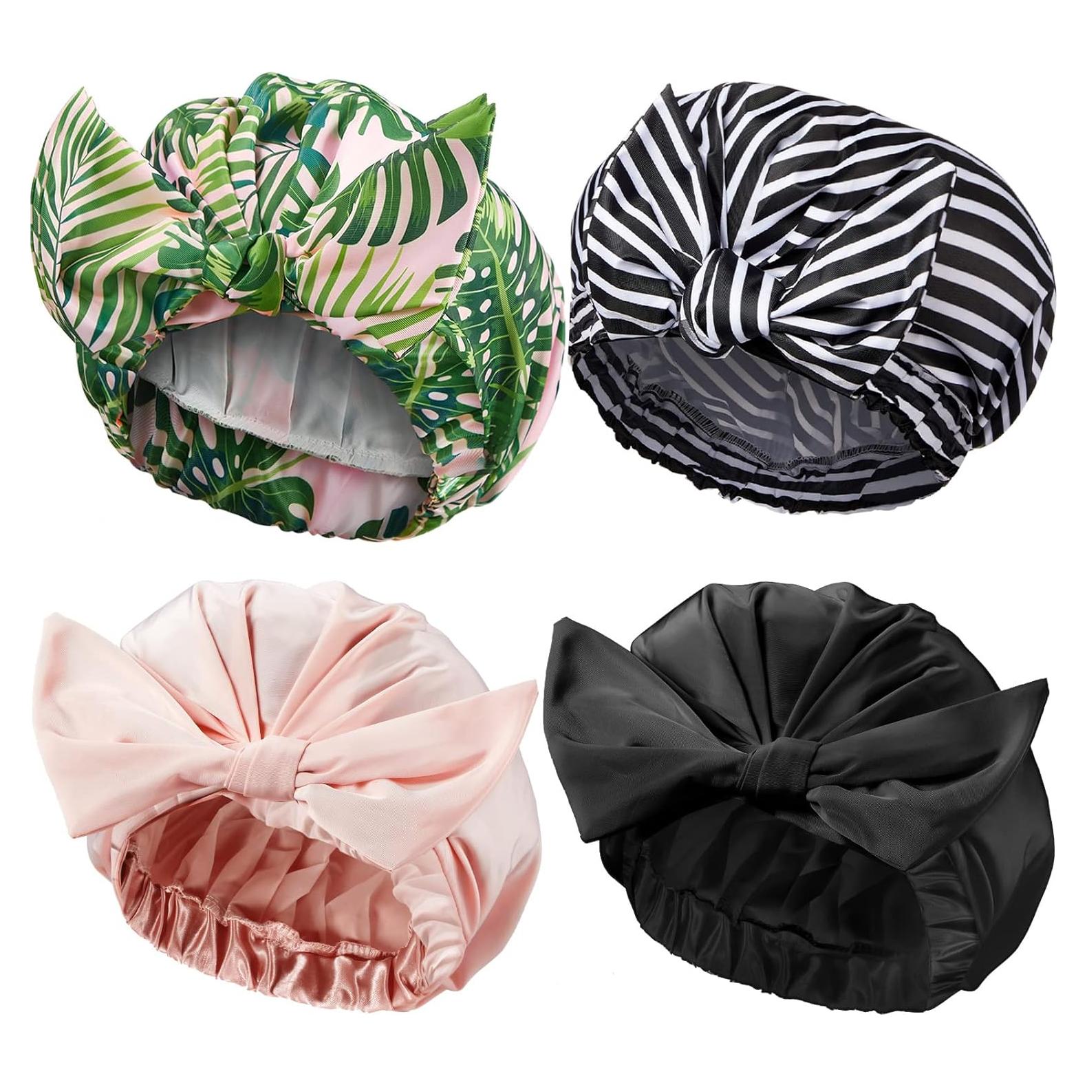 Gorras de Ducha Reutilizables Floraltop - 4 Piezas Impermeables